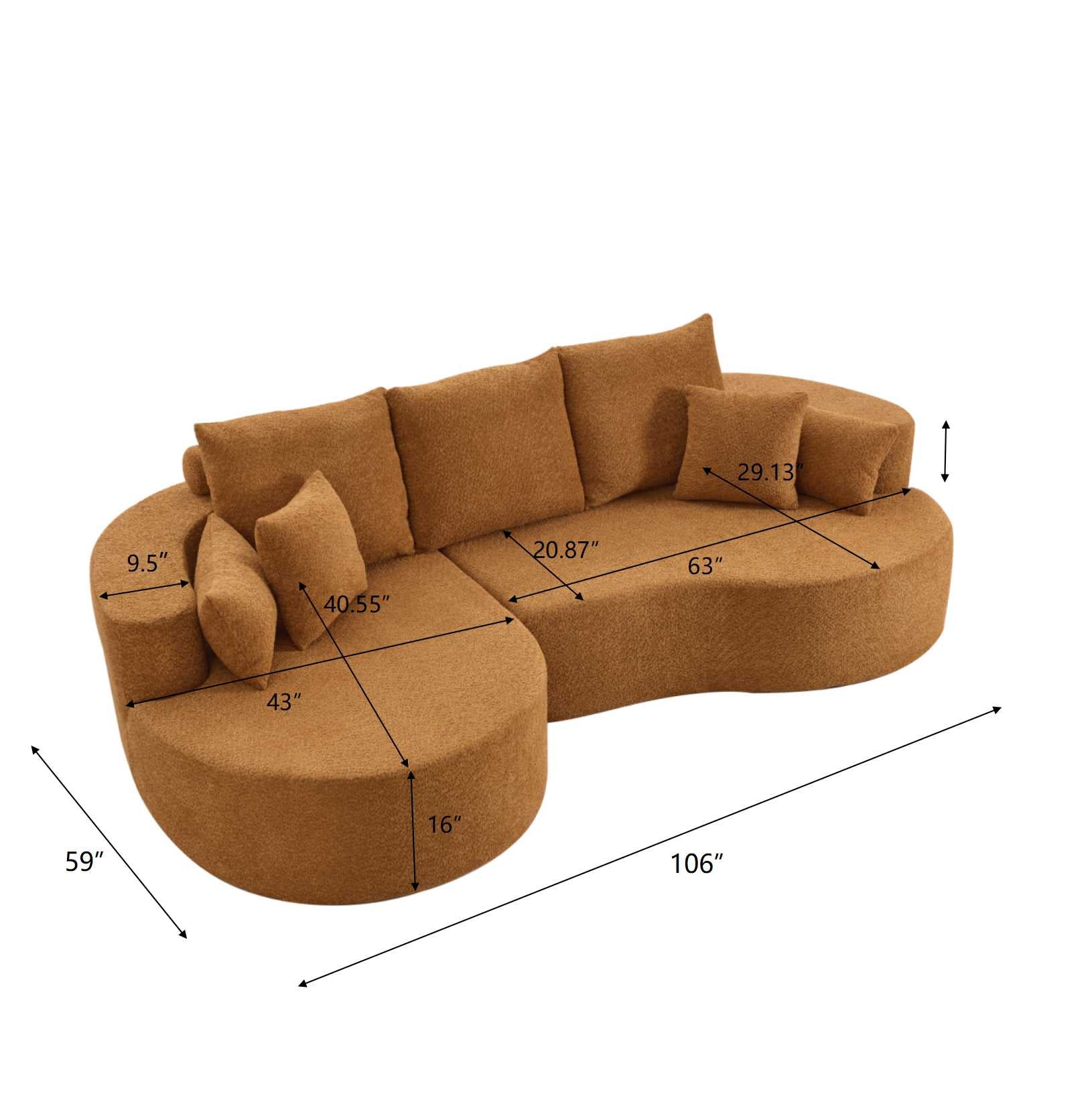 Jeppe Curved Boucle Sectional Sofa