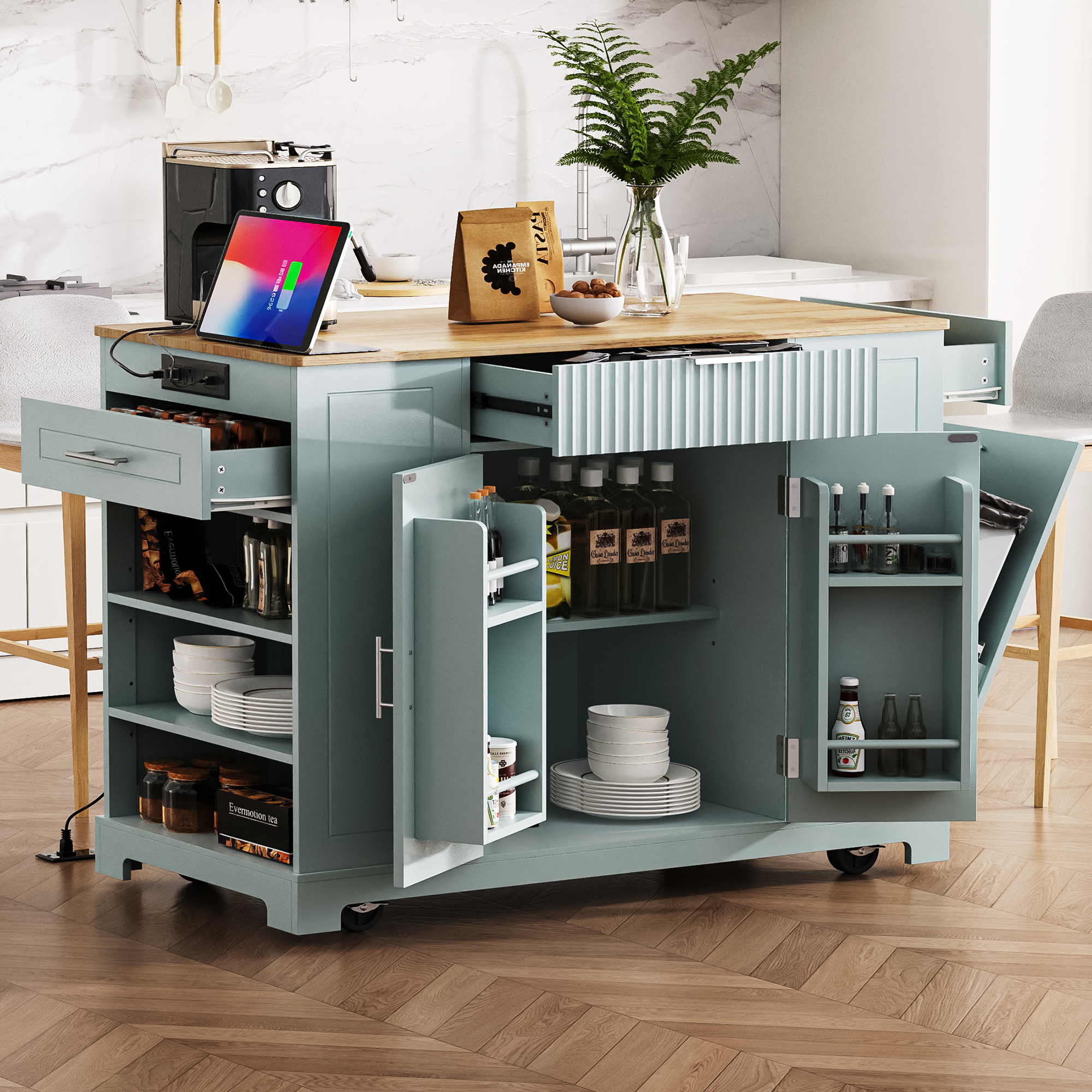 Ulrik Fluted Kitchen Island