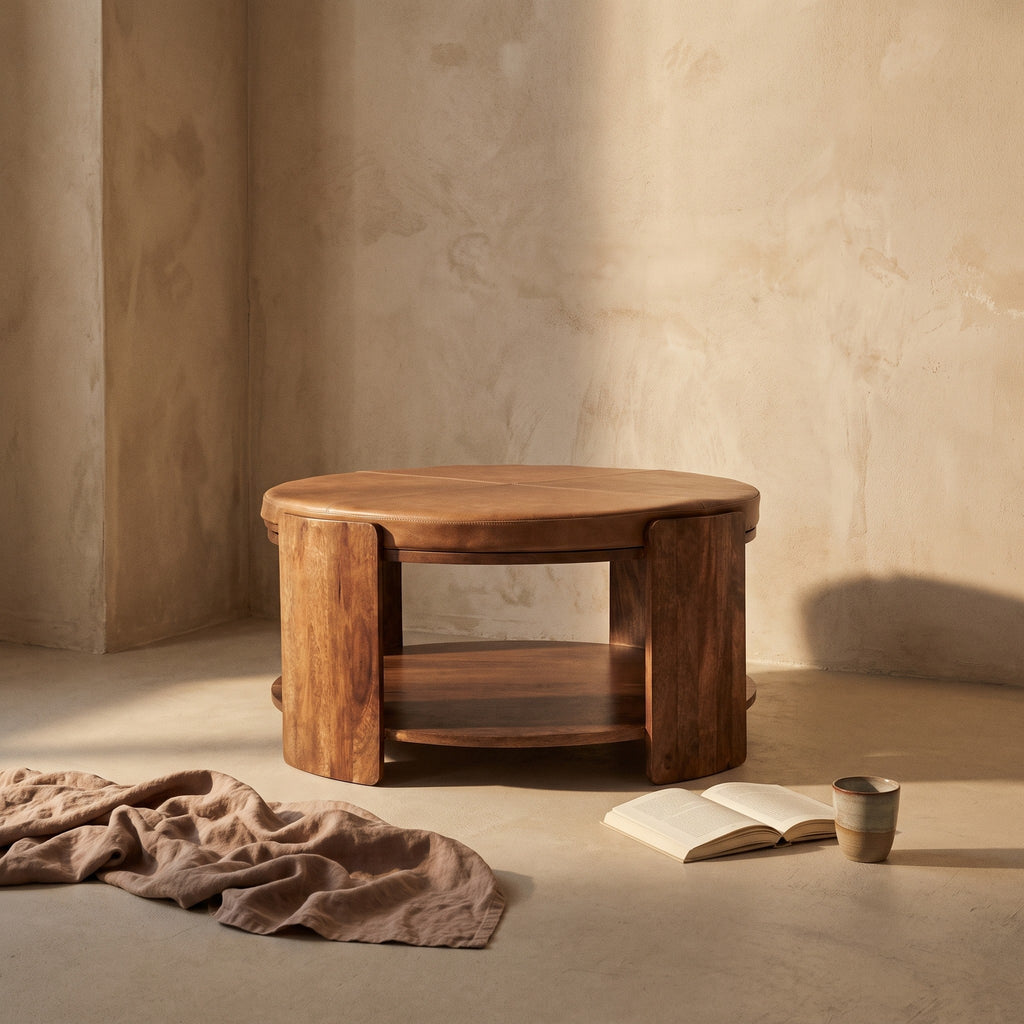 Orin Leather Coffee Table