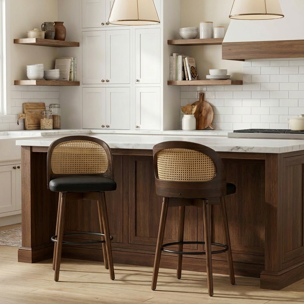 Dagny Walnut Bar Stool (Set of 2)