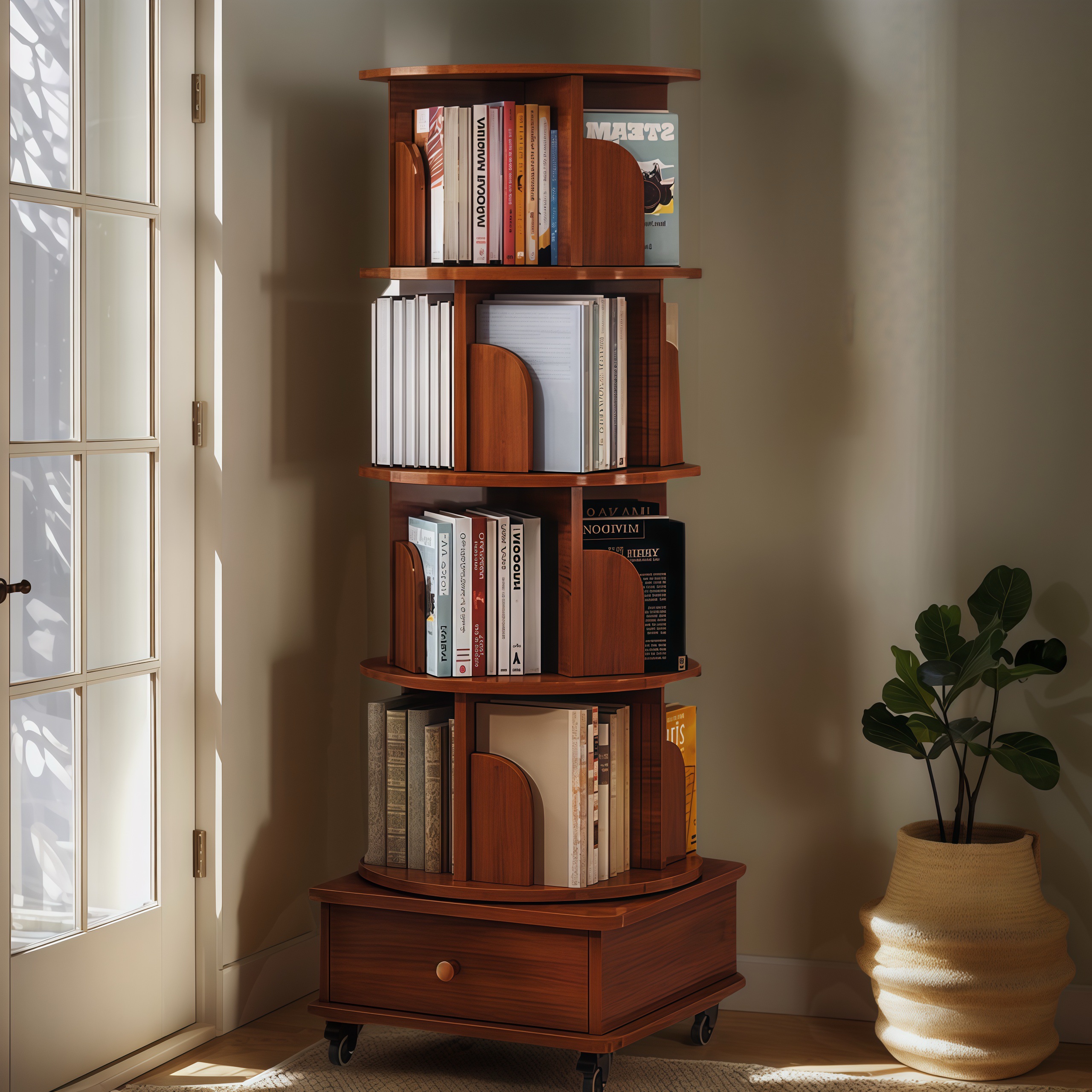 Polly Storage Walnut Bookshelf