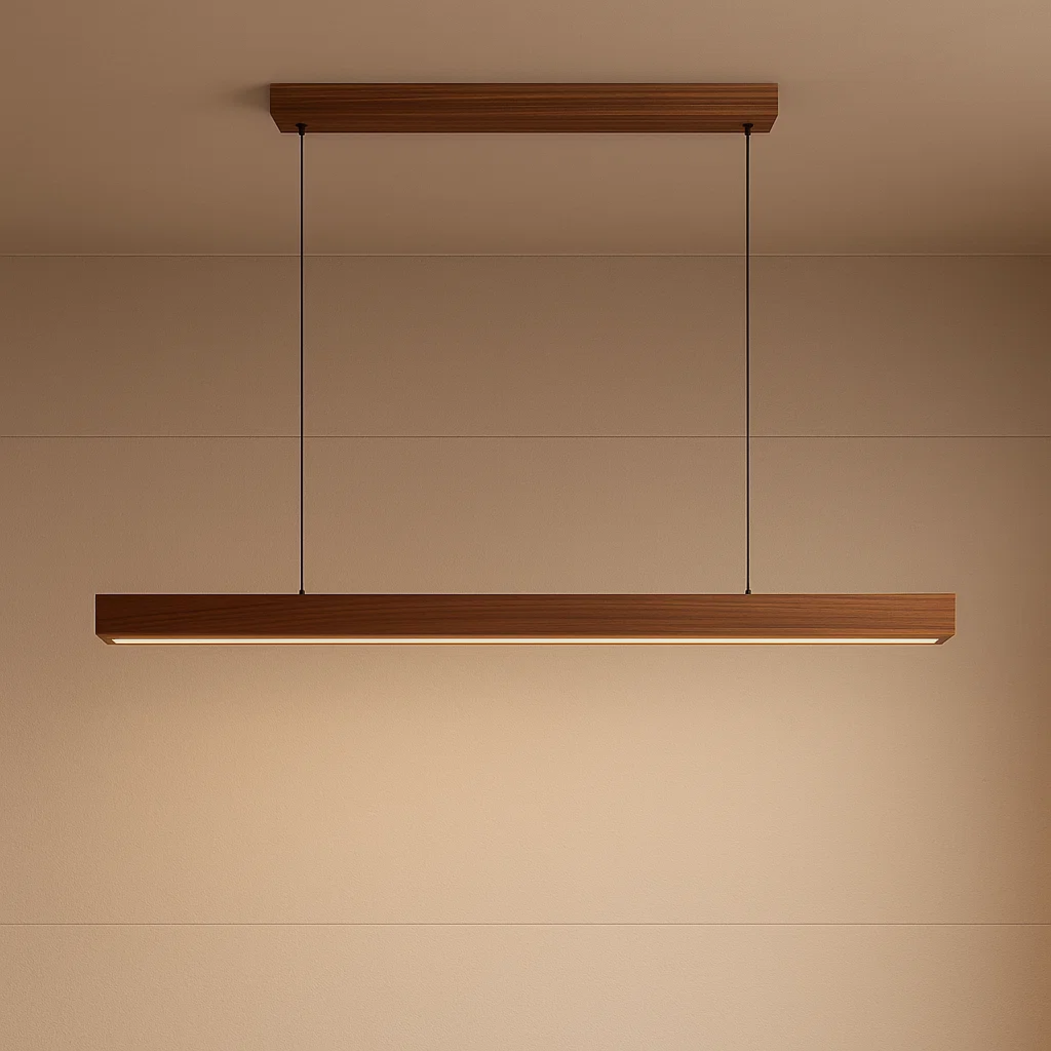 Strakke minimalistische scandinavische houten hanglamp