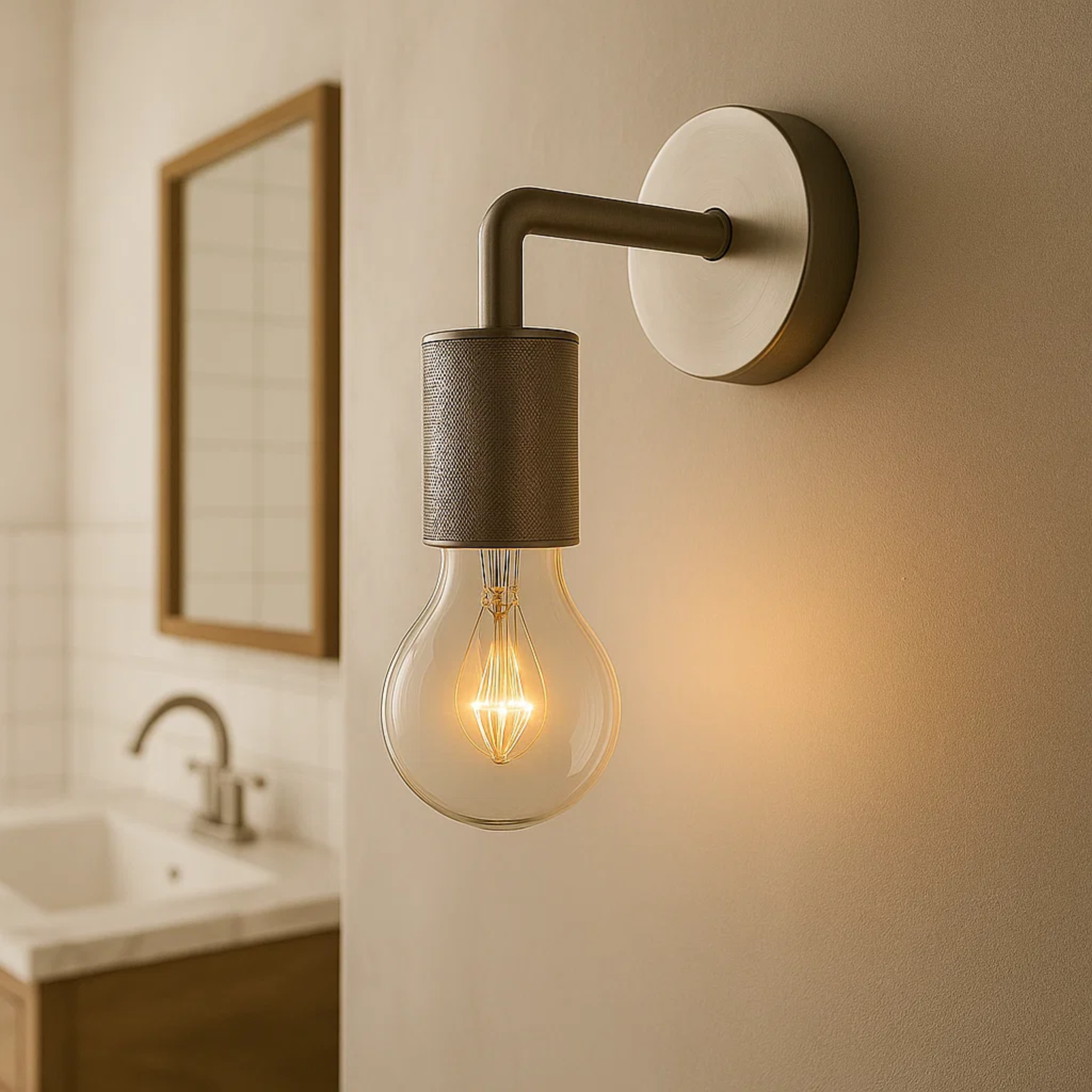 Industriële wandlamp met minimalistisch metalen armatuur