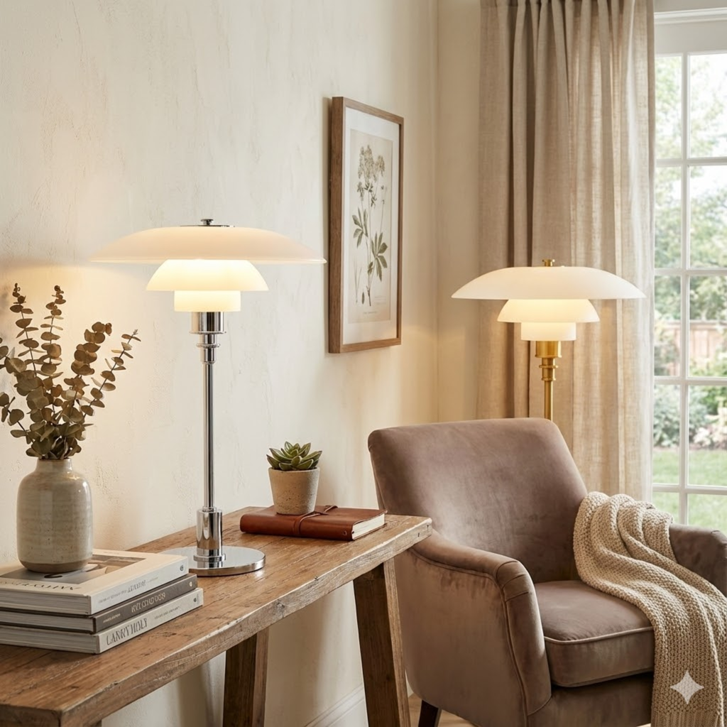 Tafellamp in retro design voor een warme sfeer