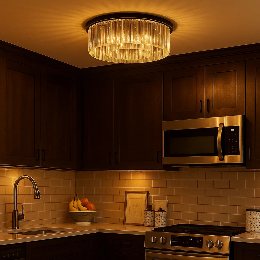 Elegante klassieke kristallen opbouw plafondlamp