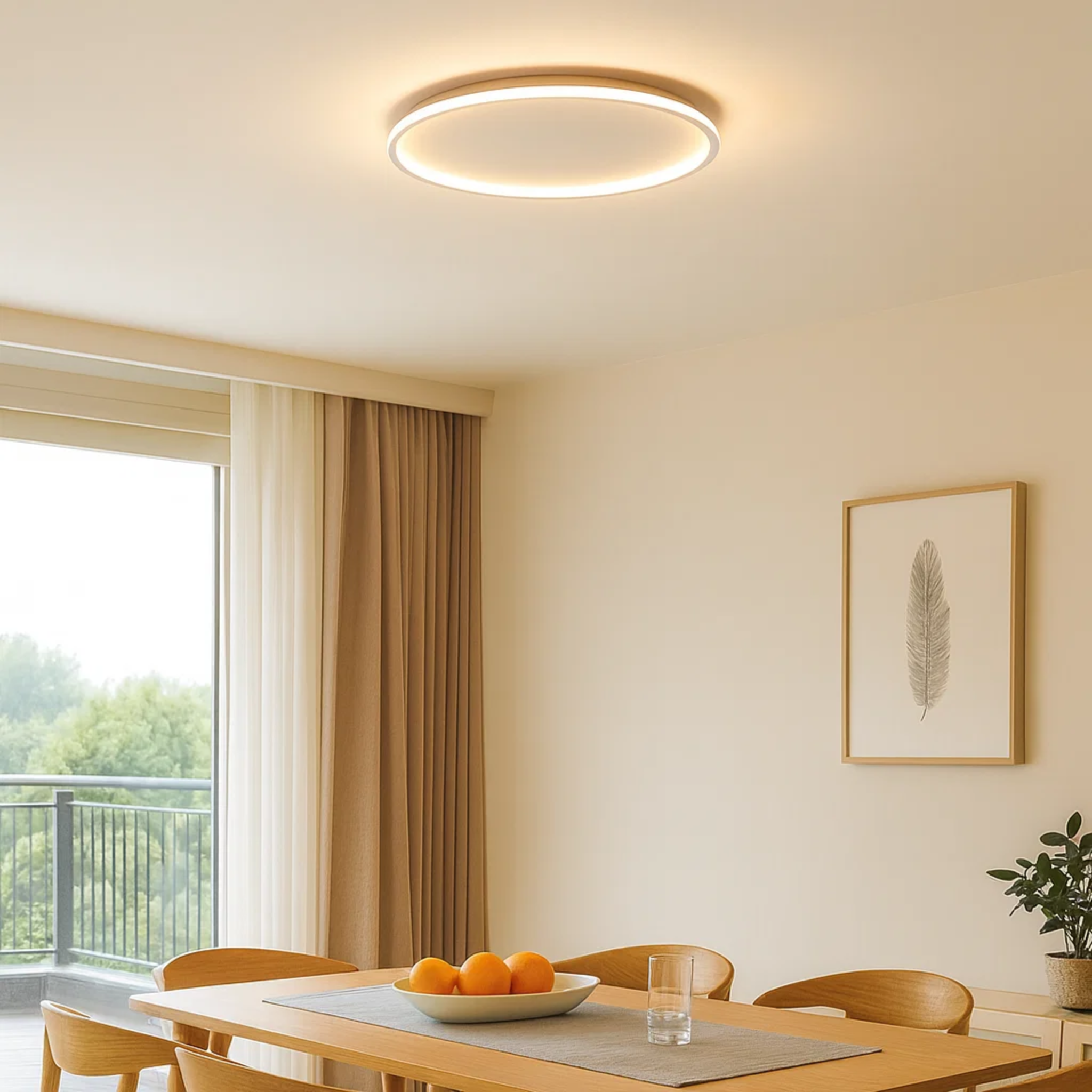 Moderne schlanke Ring-Deckenleuchte