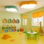 Speelse wolkvormige plafondlamp voor de kinderkamer