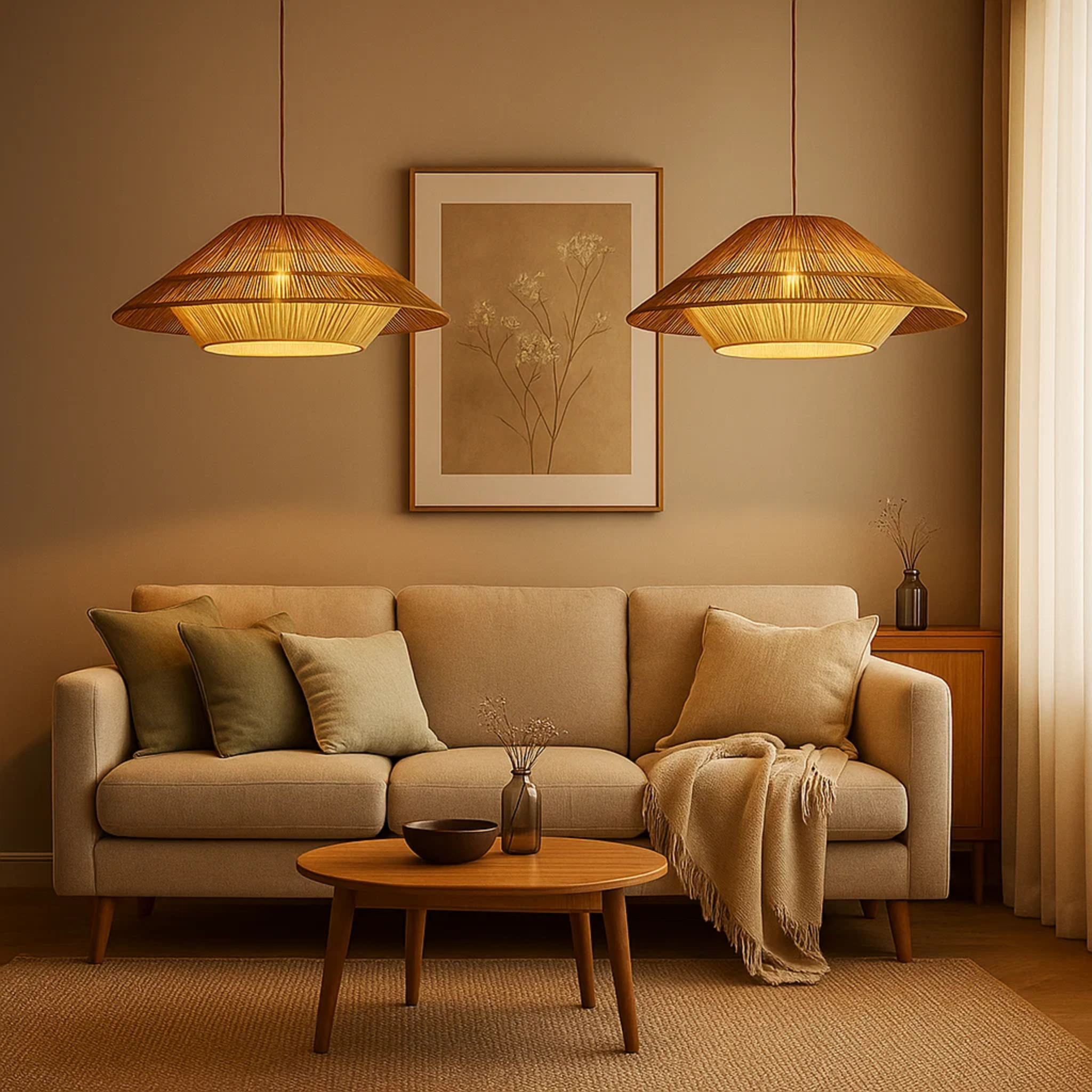 Japandi bamboe hanglamp