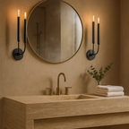 Klassieke metalen kaarsvormige wandlamp