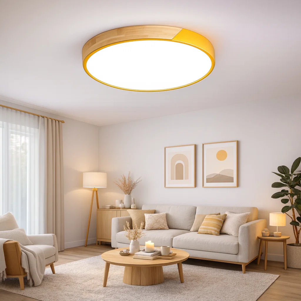 Ronde LED plafondlamp met kleuraccent