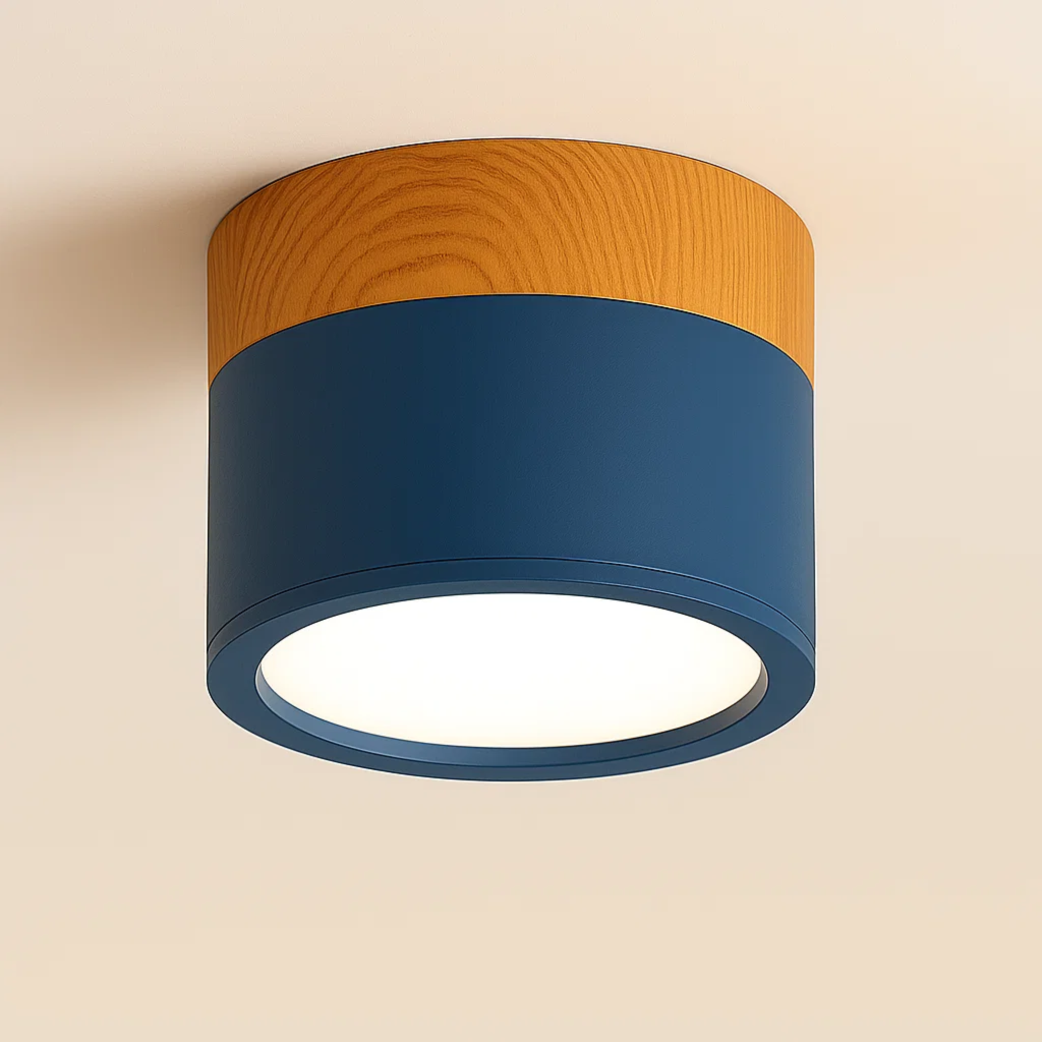 LED-plafondspot met houtaccent