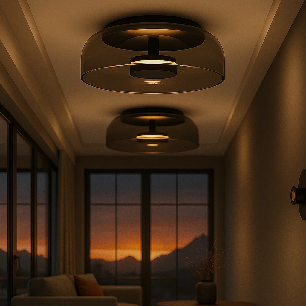 Modern LED Surface-Mounted Ceiling Lamp with Glass Shade