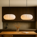 Japandi hanglamp met geplooide kap