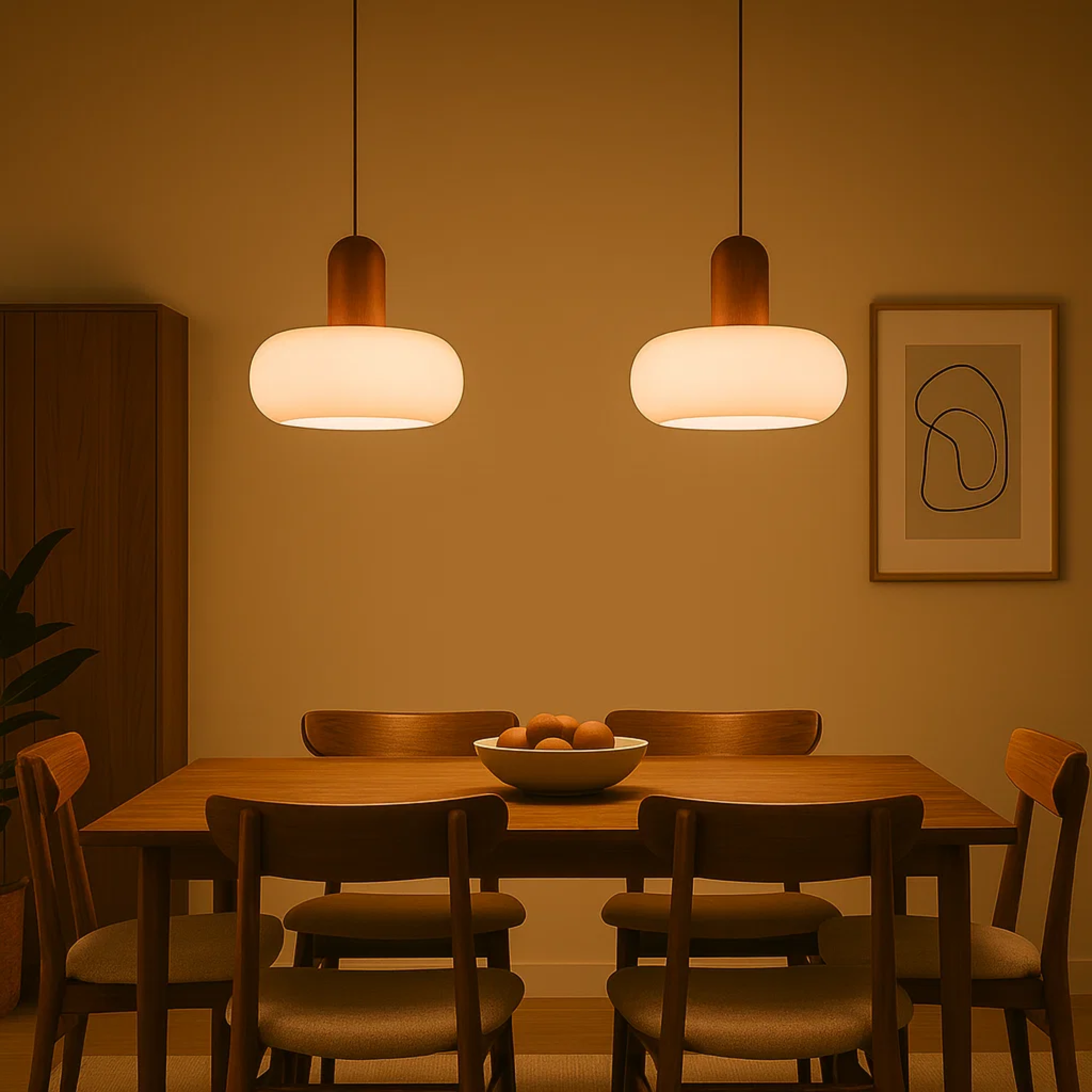 Scandinavian cream-colored pendant lamp