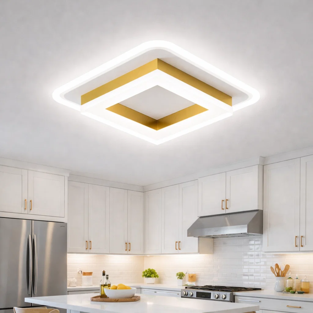 Modern square ceiling lamp with LED