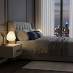 Japandi witte tafellamp met rijstpapieren kap