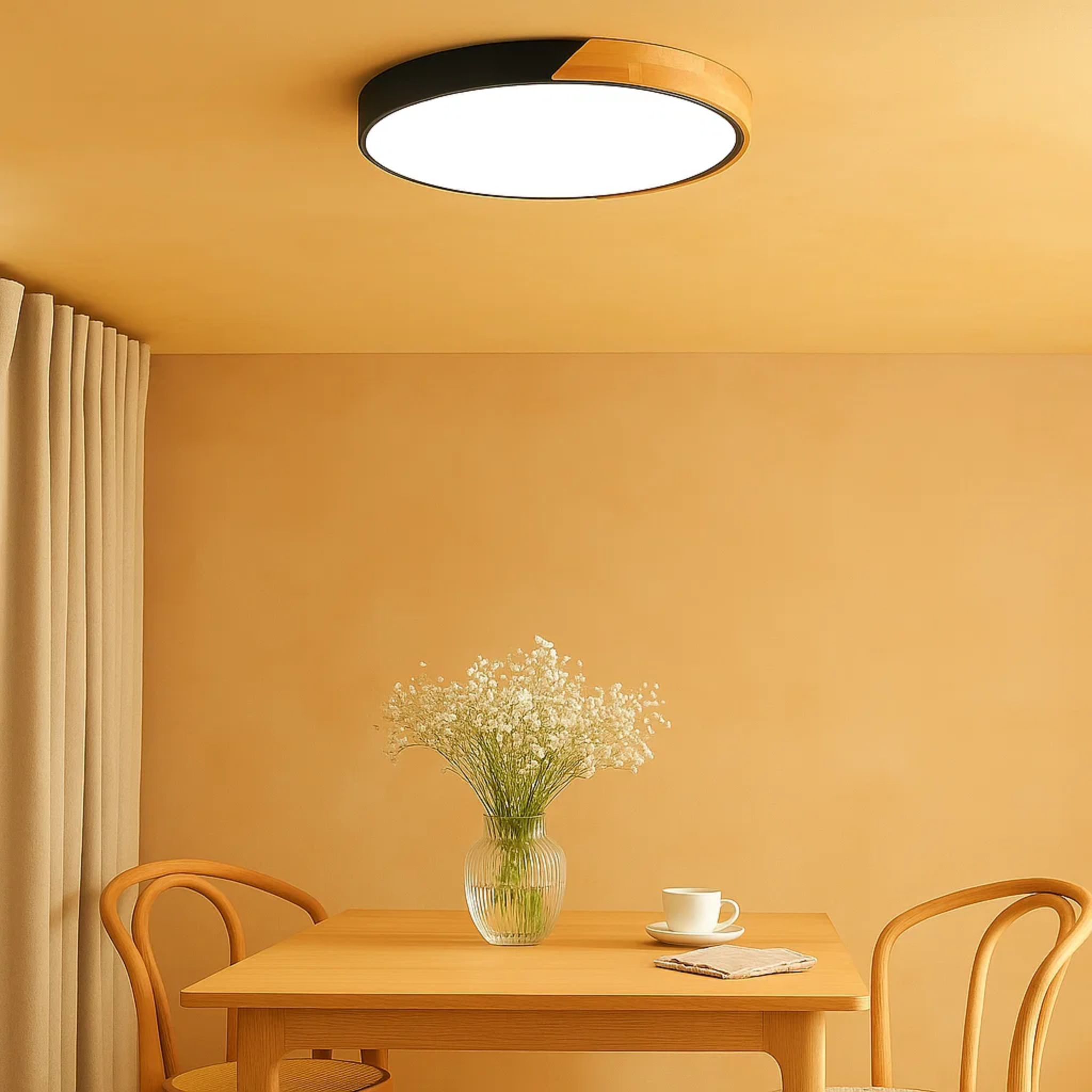 Nordic houten opbouw-plafondlamp