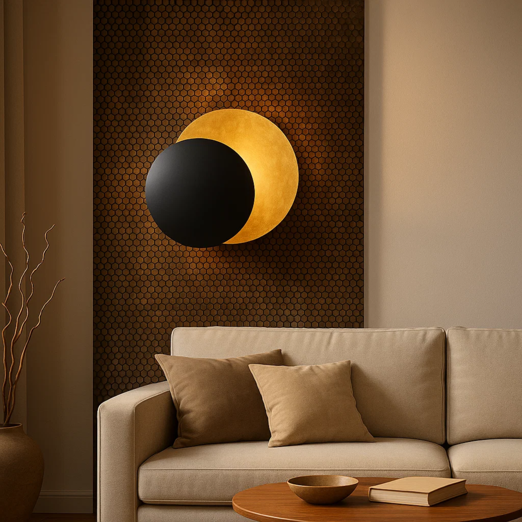 LED-wandlamp in overlappende ronde schijfvorm