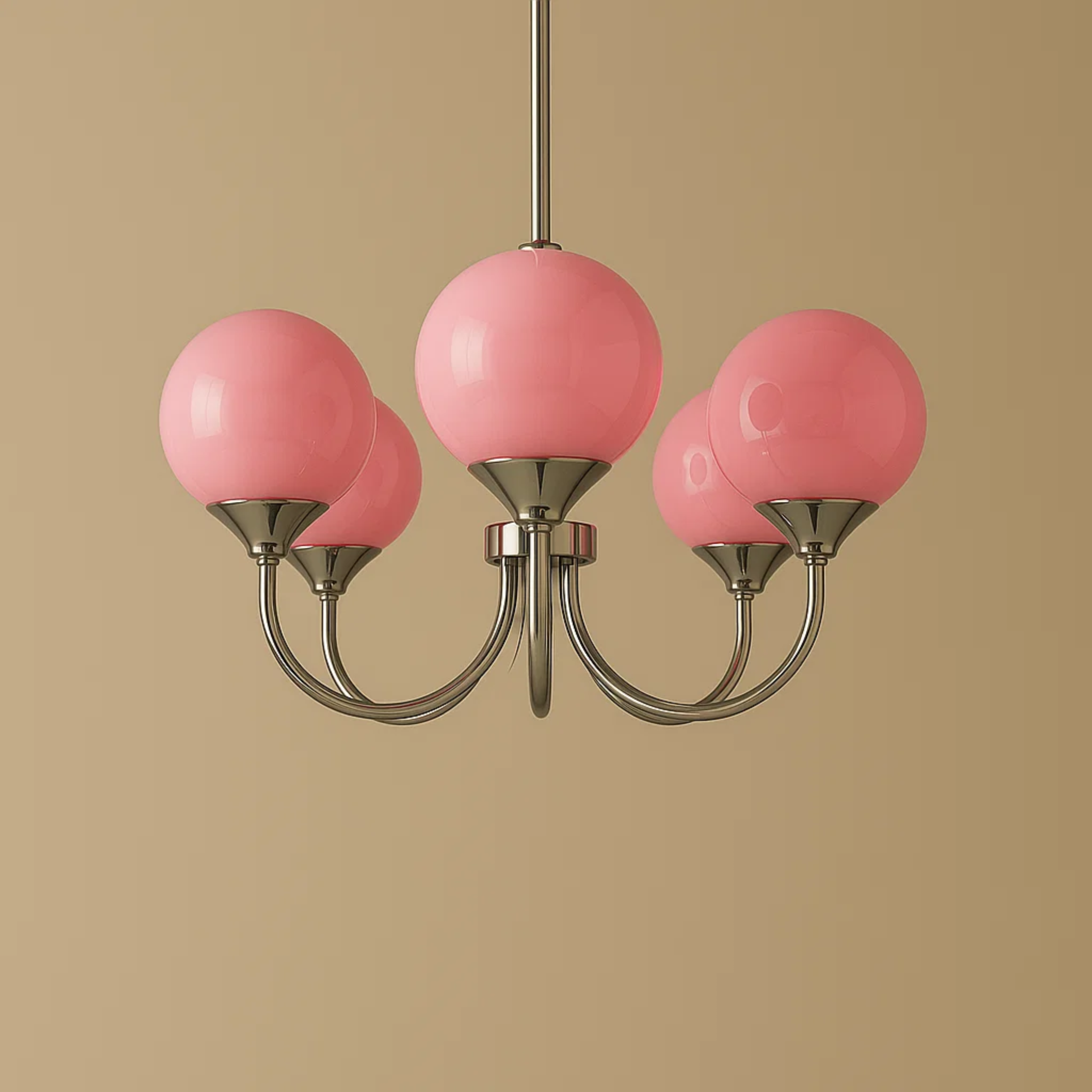 Hanglamp met gekleurde ronde glazen bollen – keuze uit 3 of 5 lichtpunten