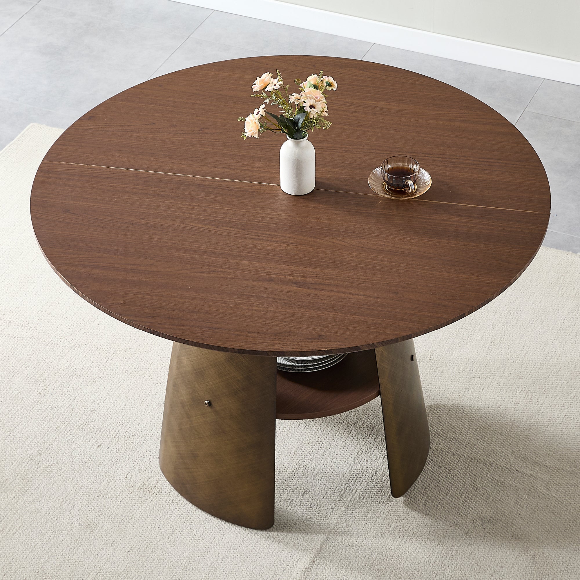 Hanne Round Walnut Dining Table