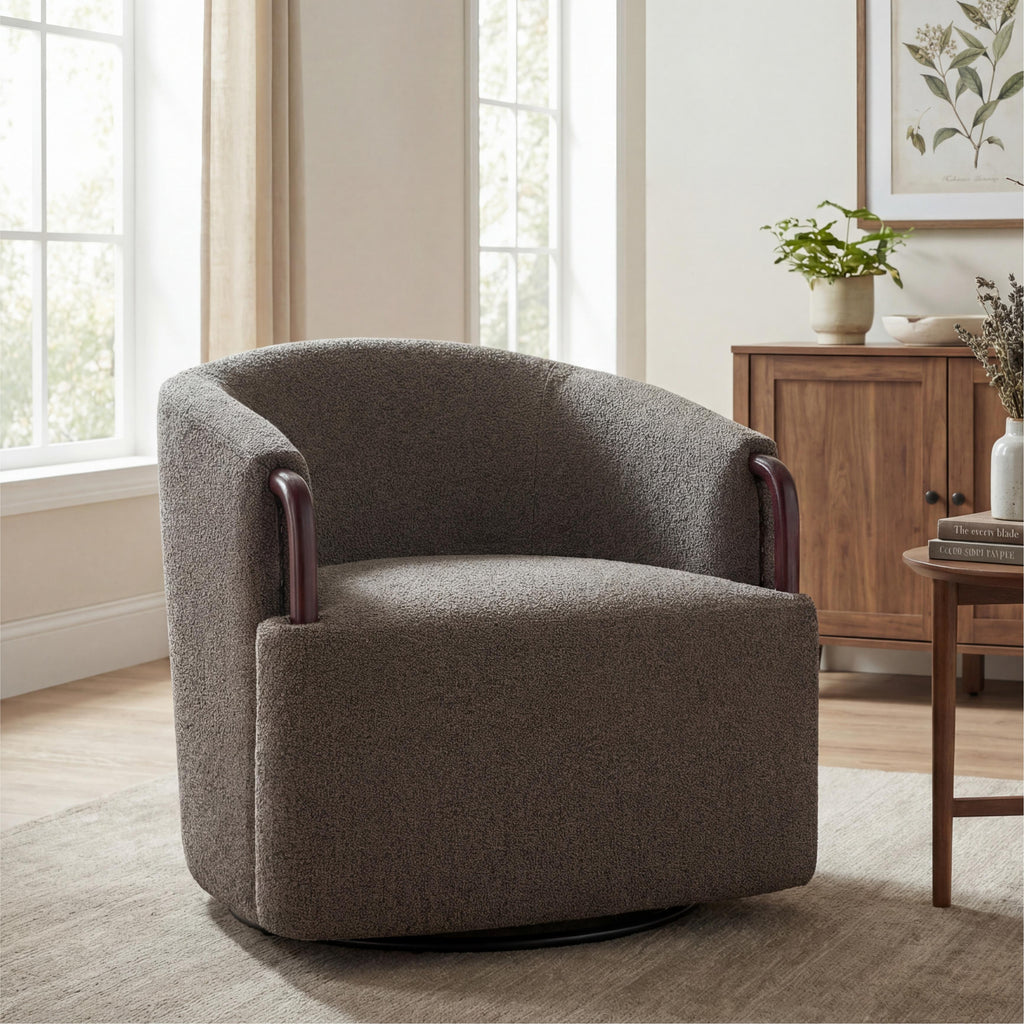 Halvor Barrel Boucle Accent Chair