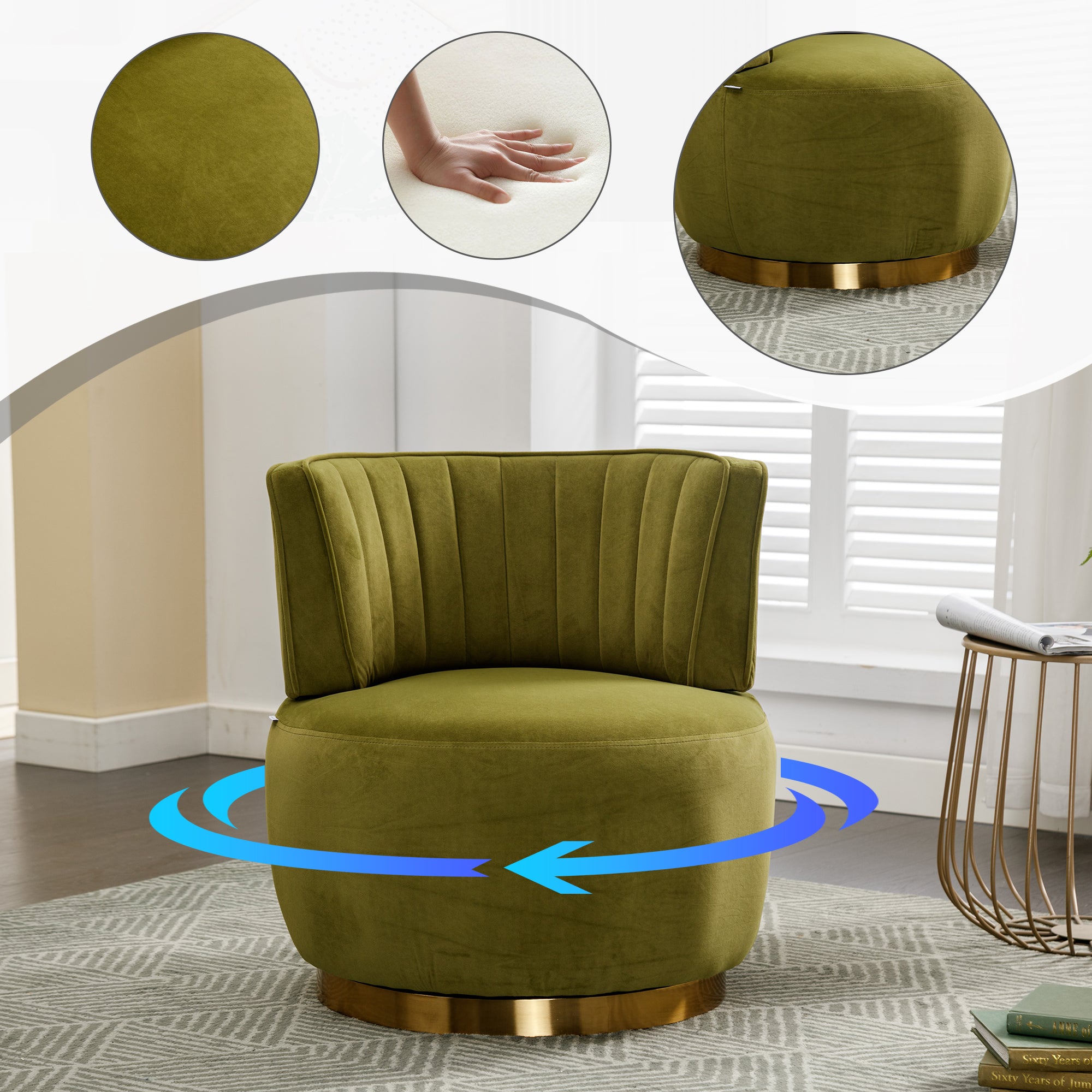 Bente Barrel Velvet Accent Chair