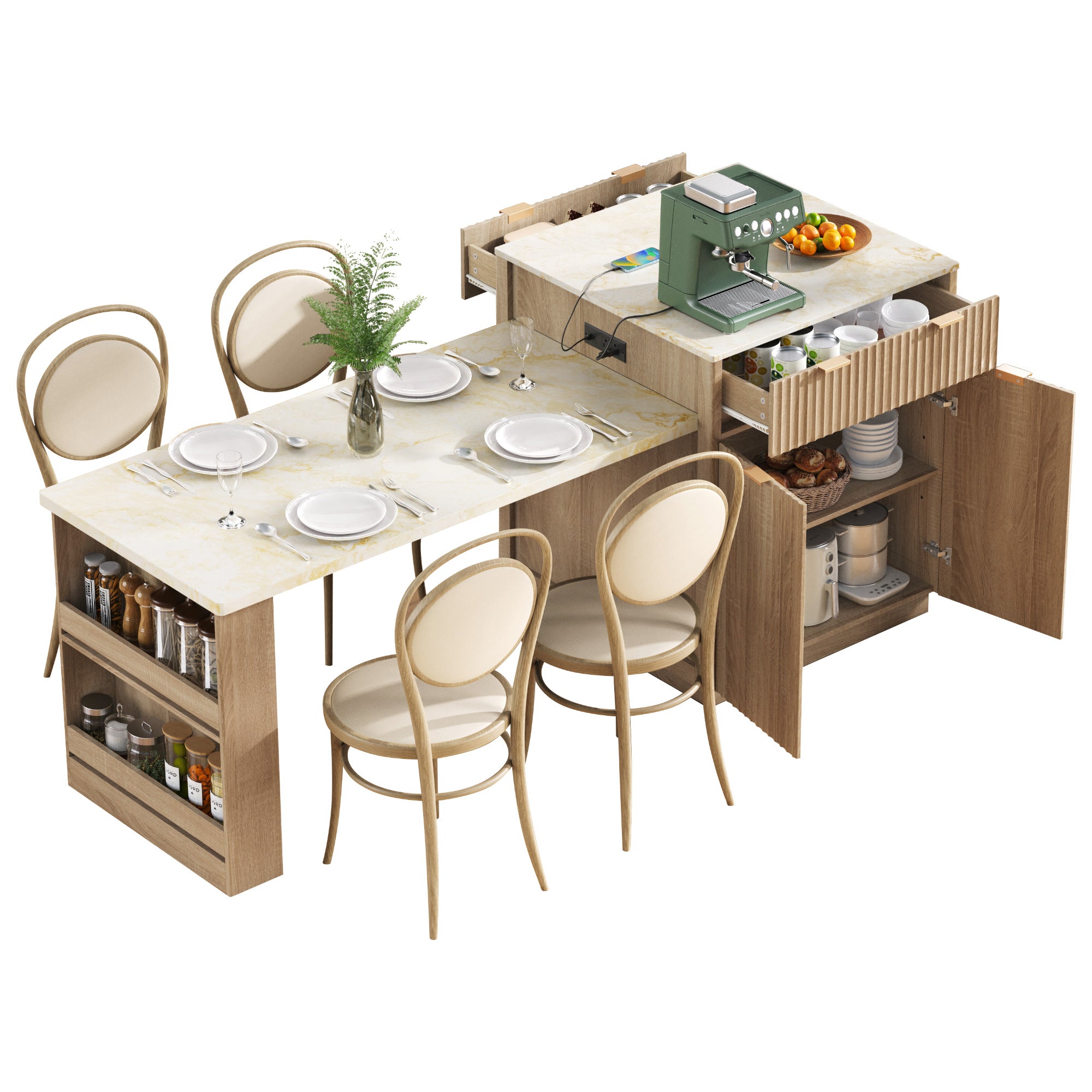 Otto Fluted Kitchen Island