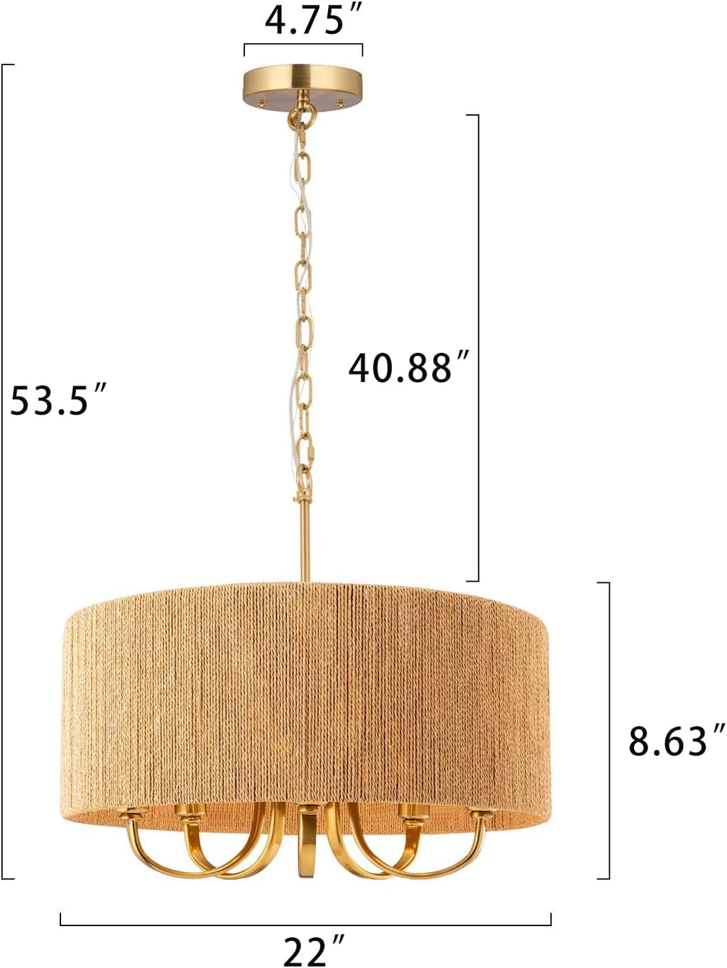 Eyja Rattan Chandelier