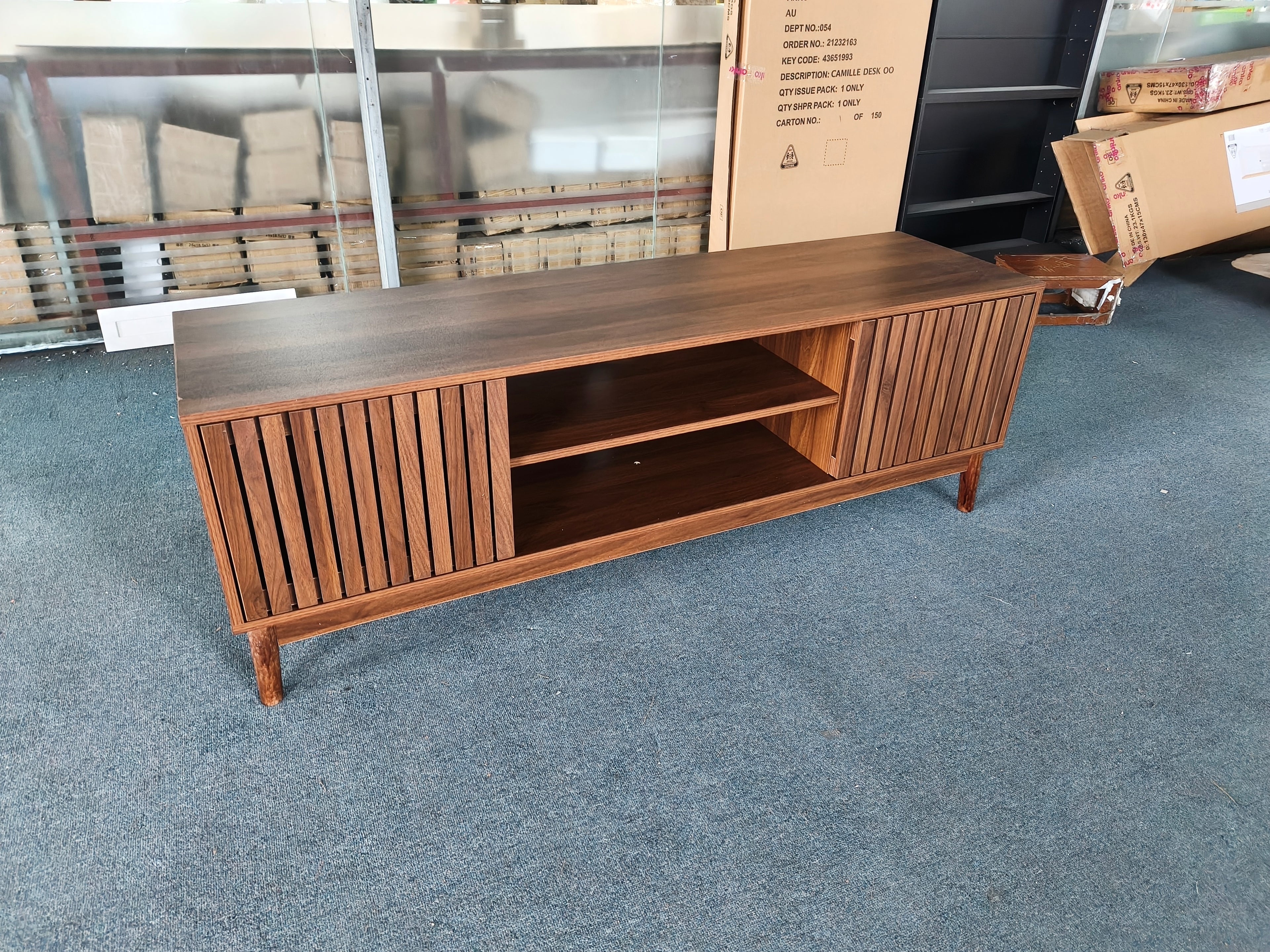 Nils Storage Walnut TV Stand
