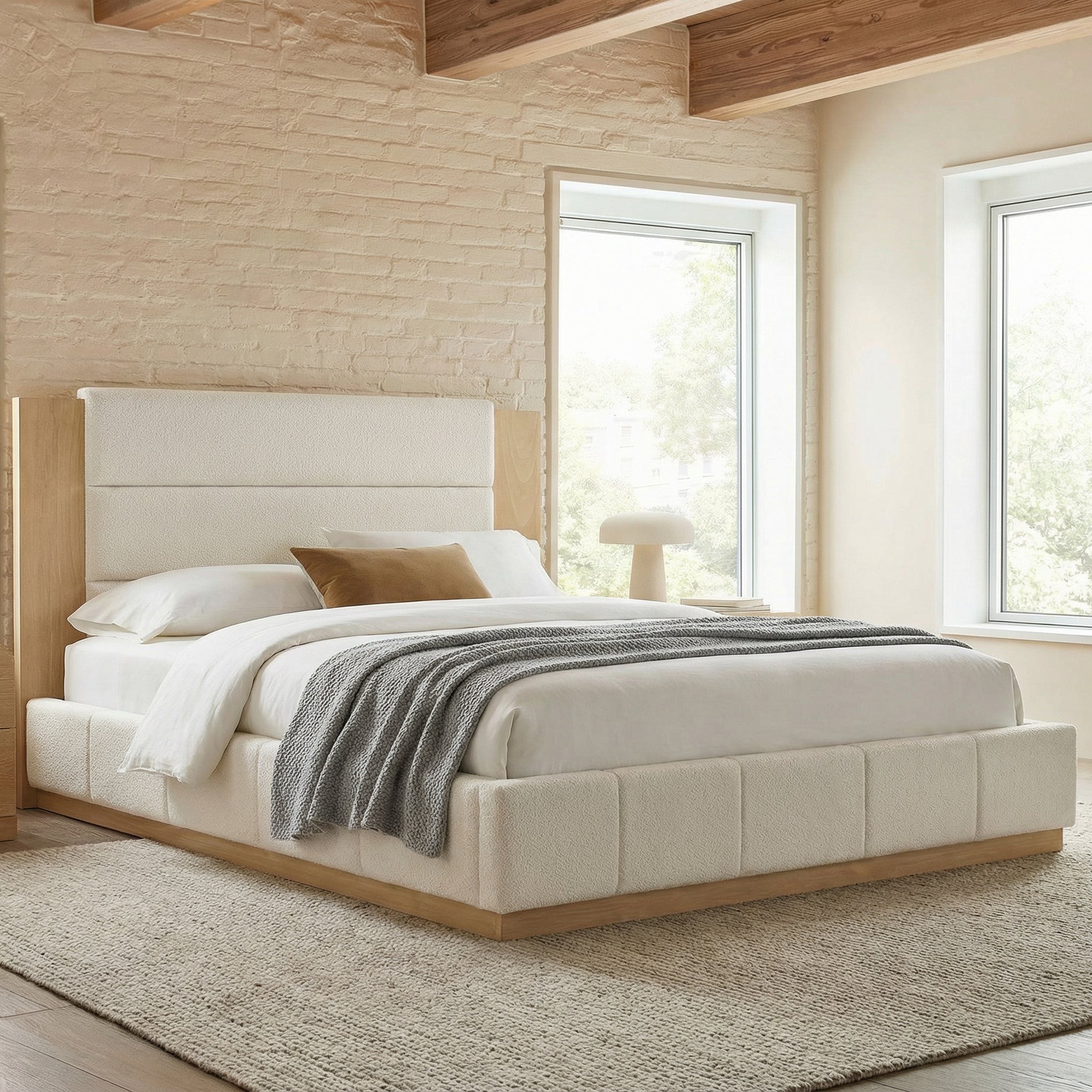 Randi Boucle King Platform Bed Frame