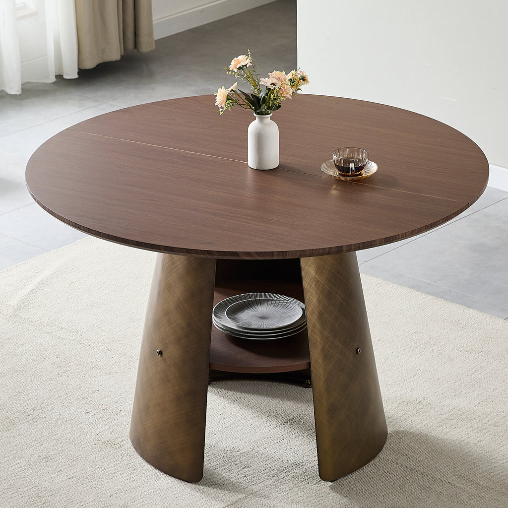 Hanne Round Walnut Dining Table