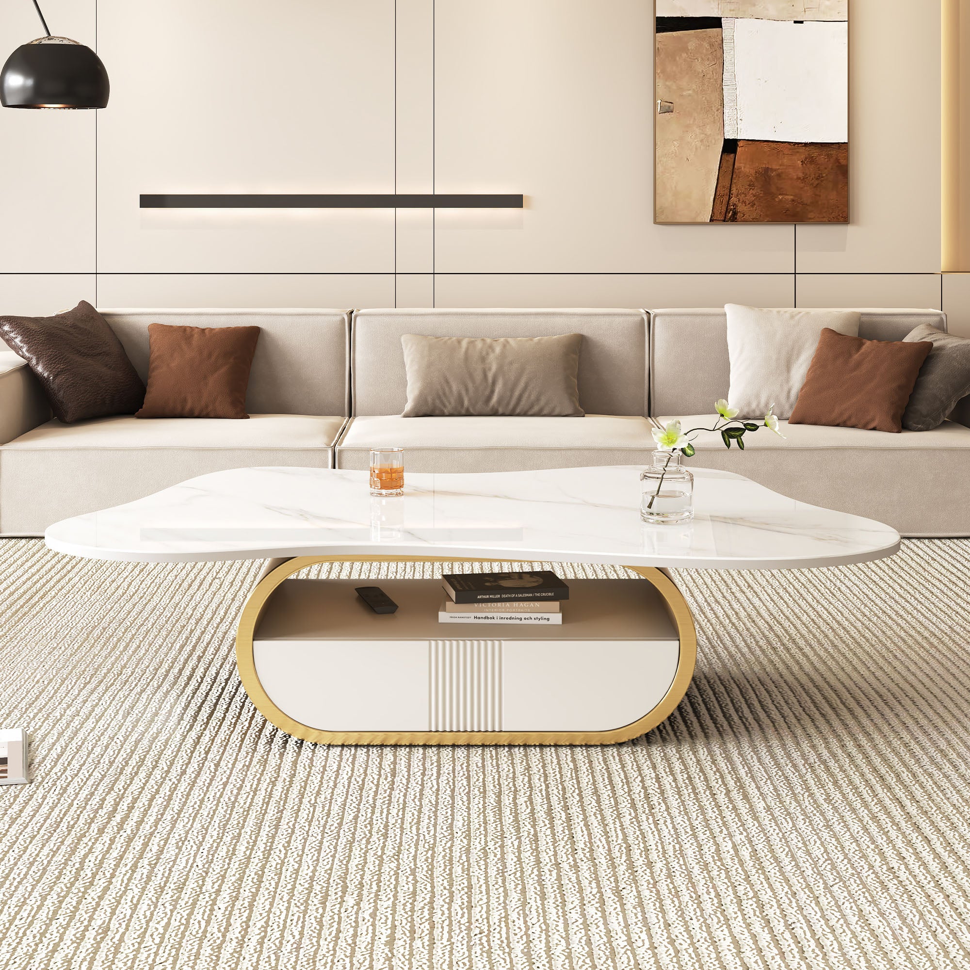 Vidar Oval Marble Coffee Table