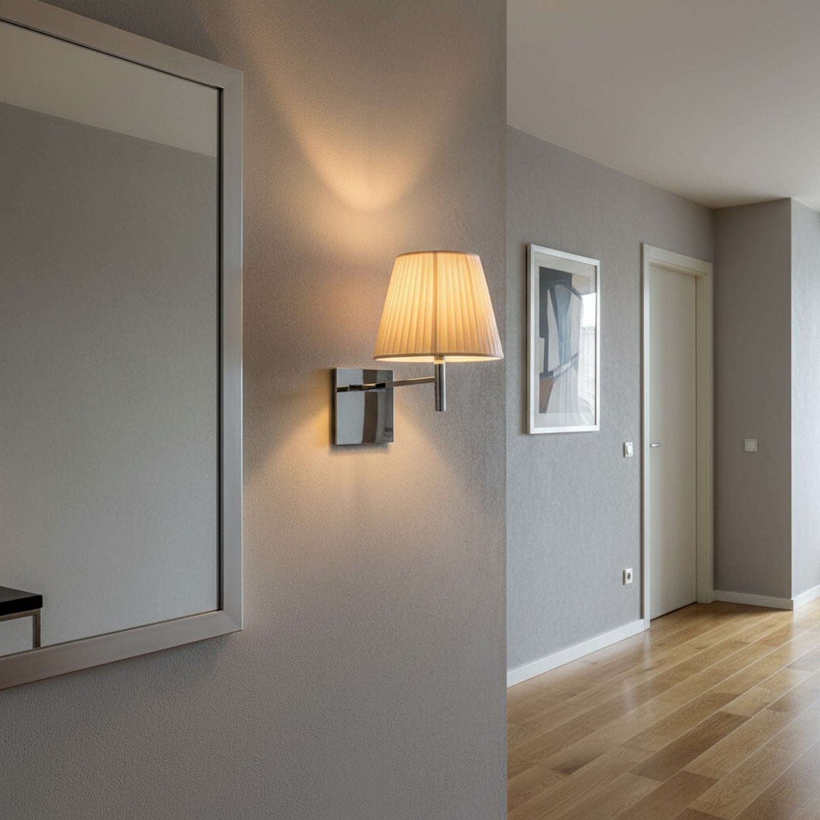 Ktribe Wall Lamp beside hallway mirror
