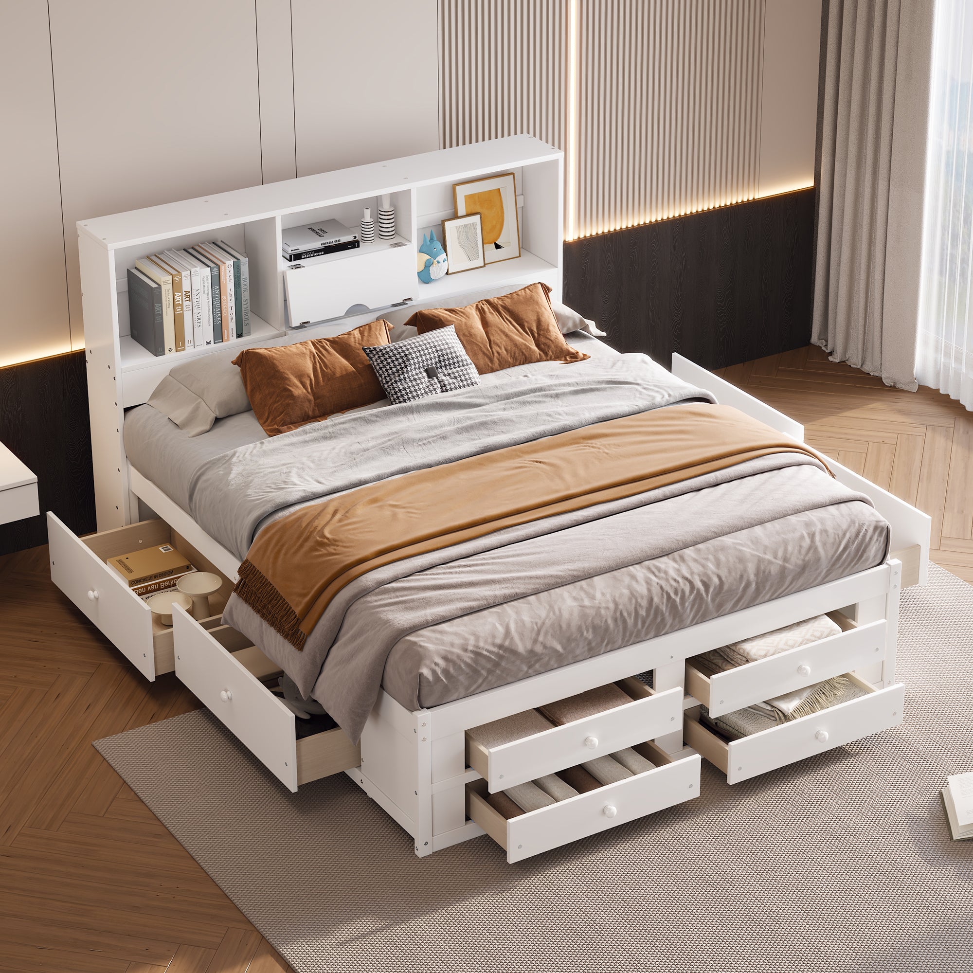 Alvar Solid Wood Queen Platform Bed Frame