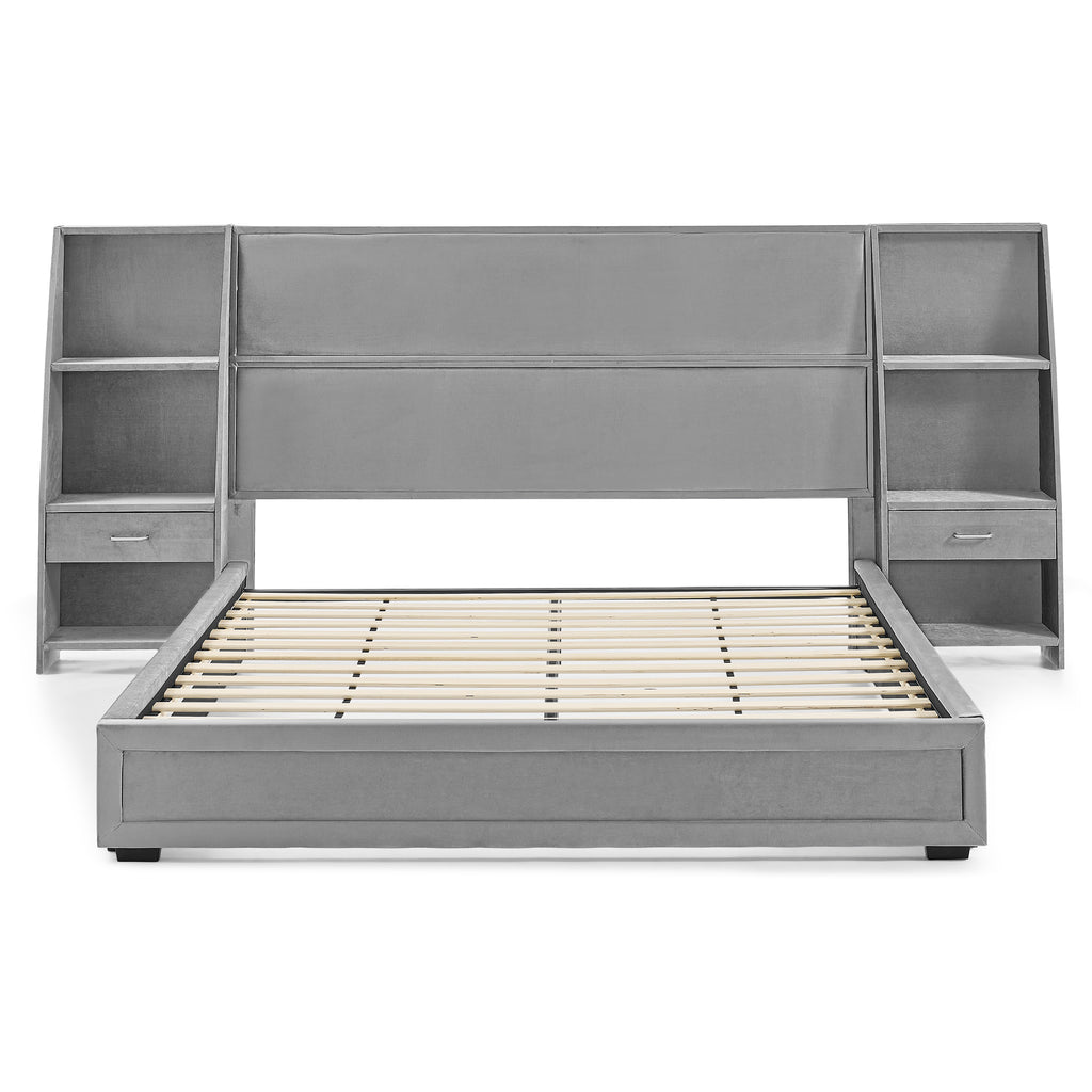 Dagny Velvet Queen Platform Bed Frame
