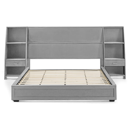 Dagny Velvet Queen Platform Bed Frame