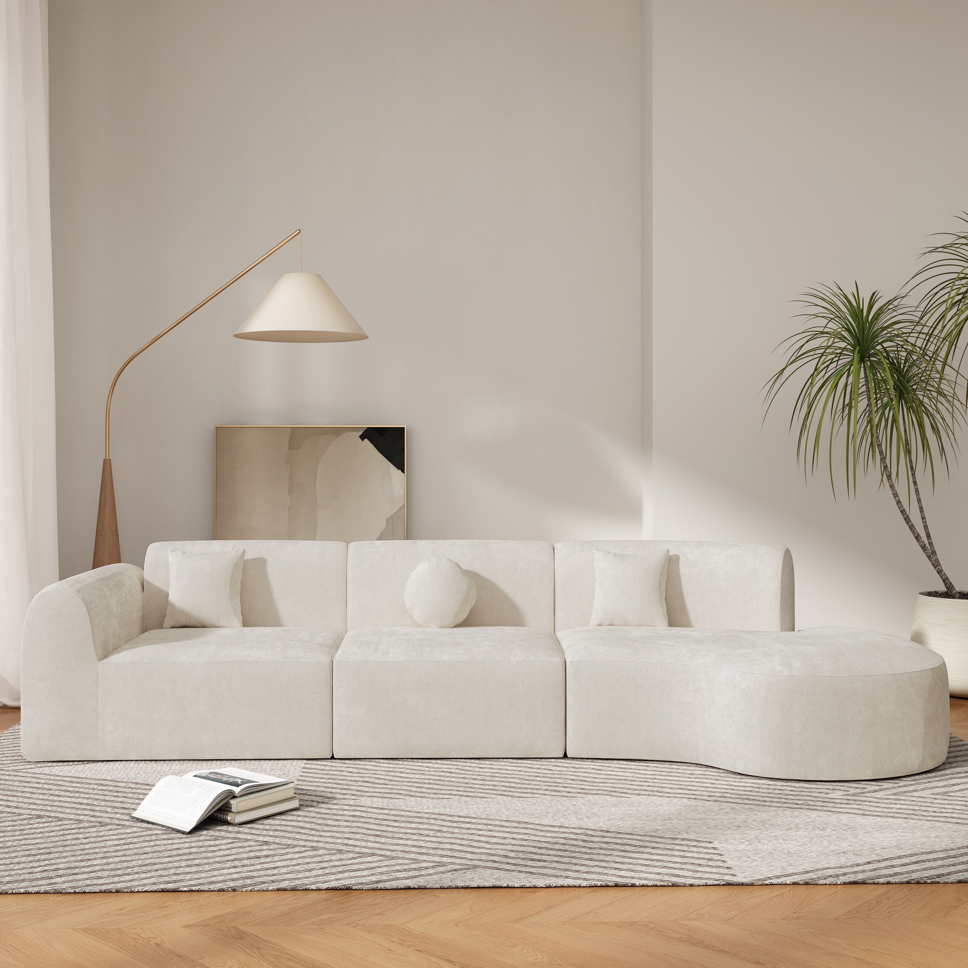 Jorun 3-Piece Curved Sectional Sofa