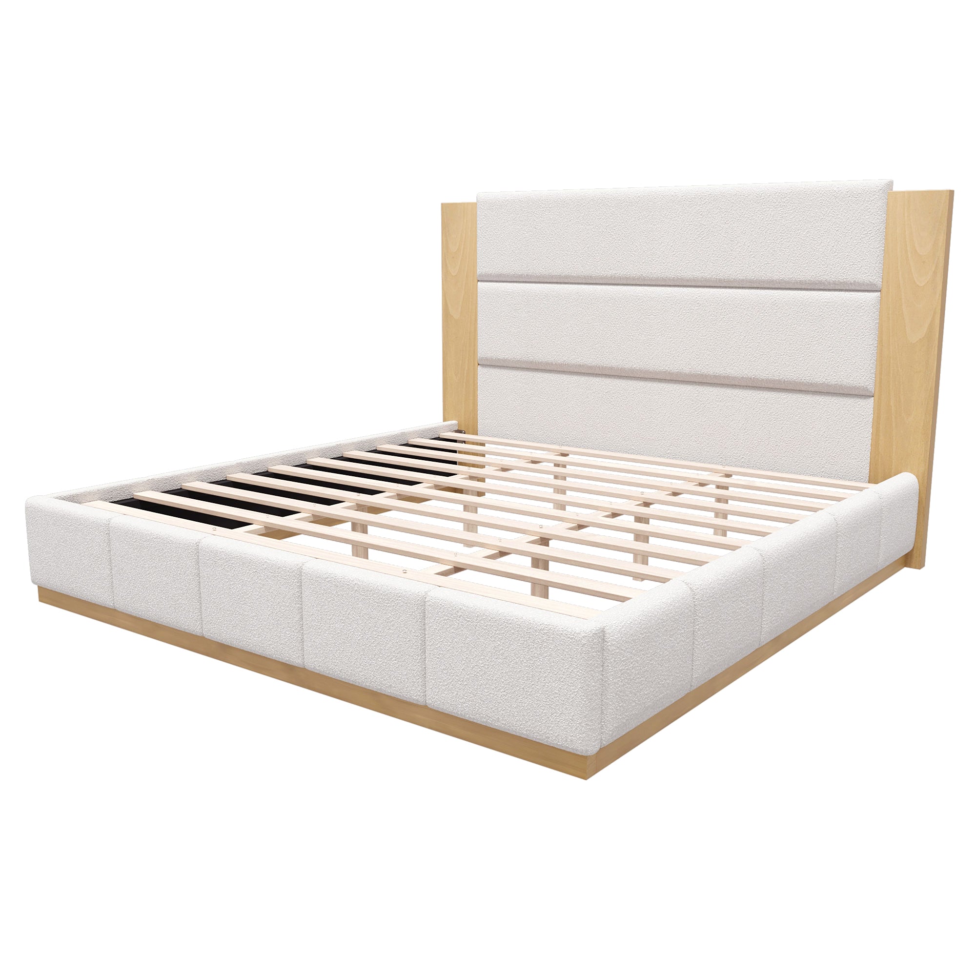 Randi Boucle King Platform Bed Frame
