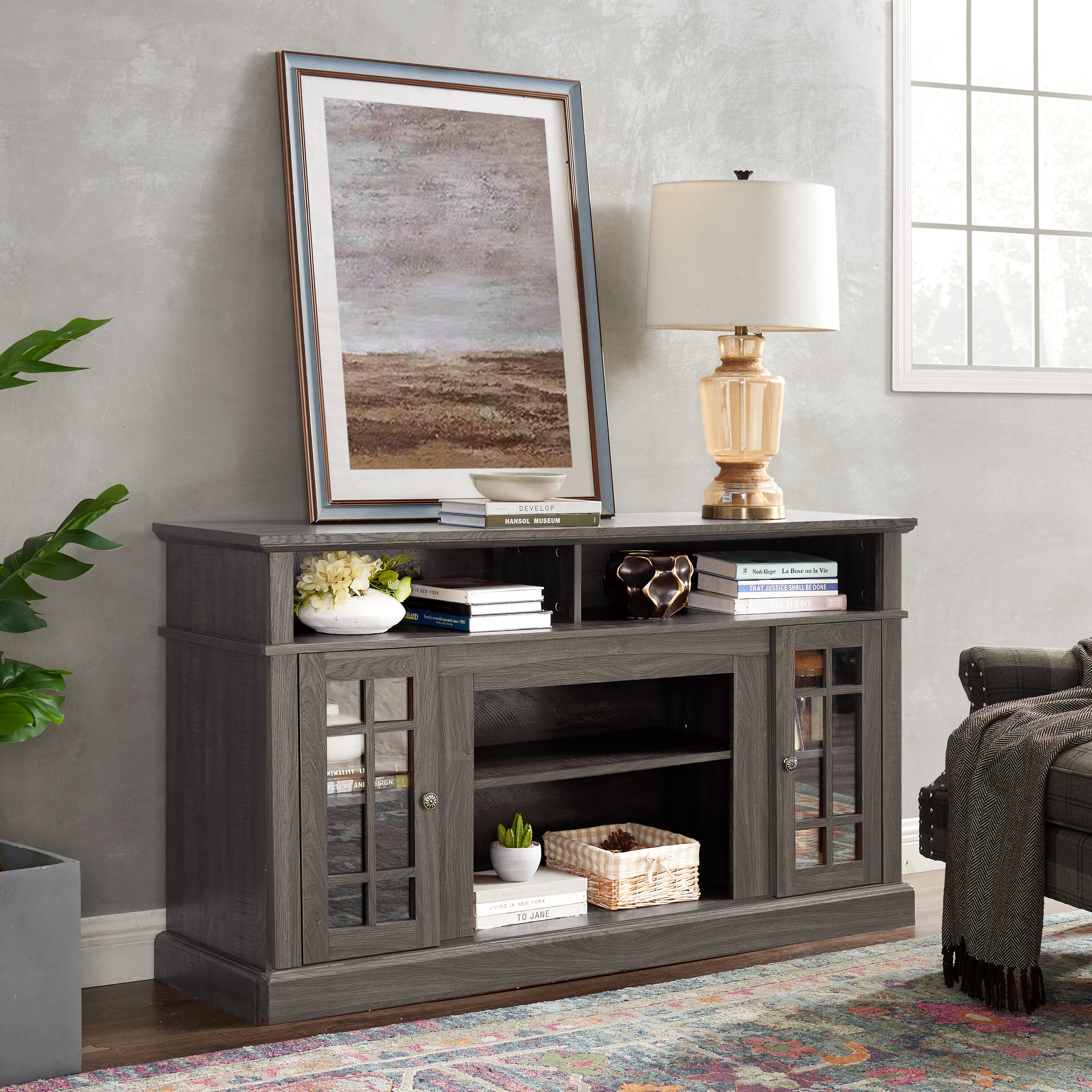 Hakon Storage Walnut TV Stand
