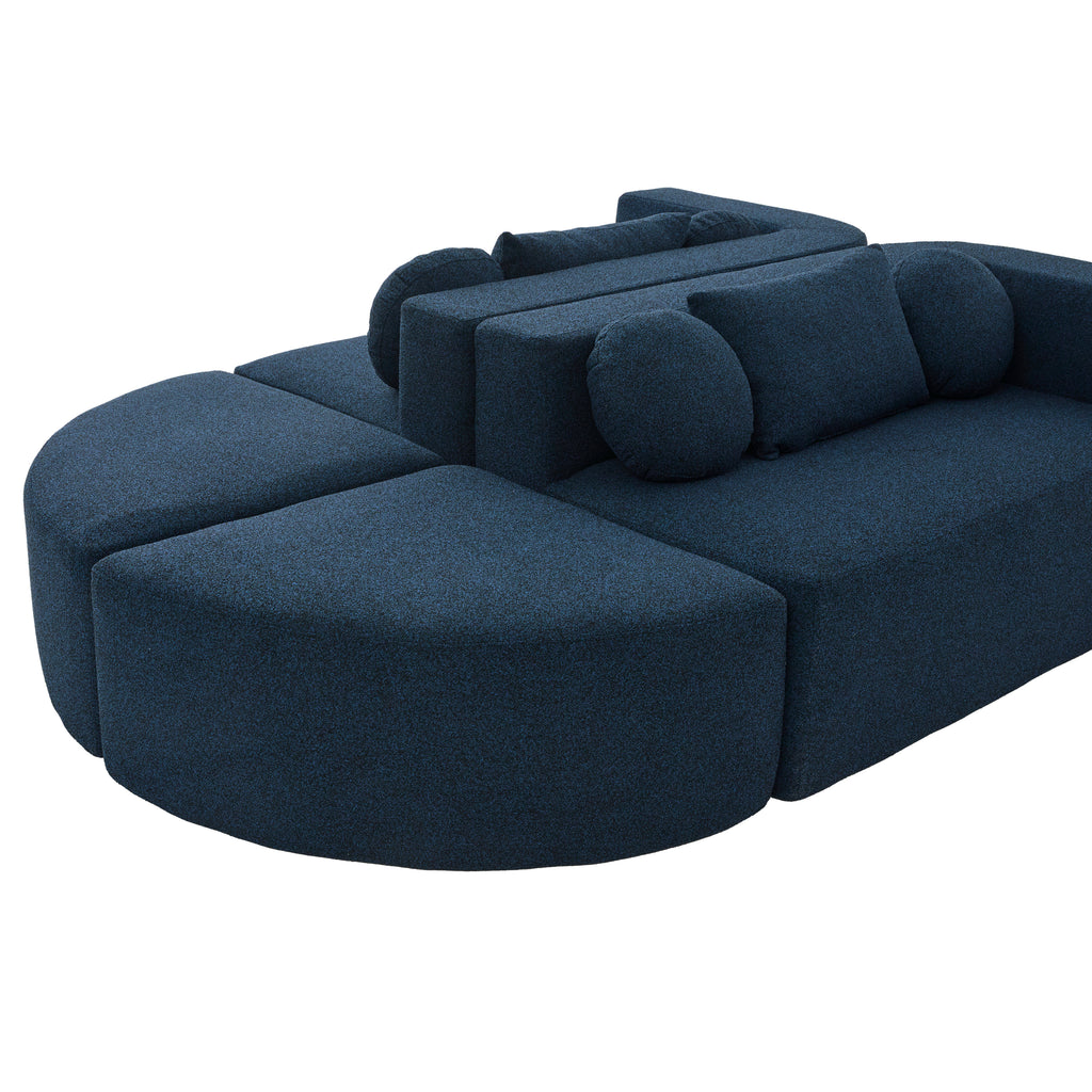Oda Curved Boucle Sectional Sofa