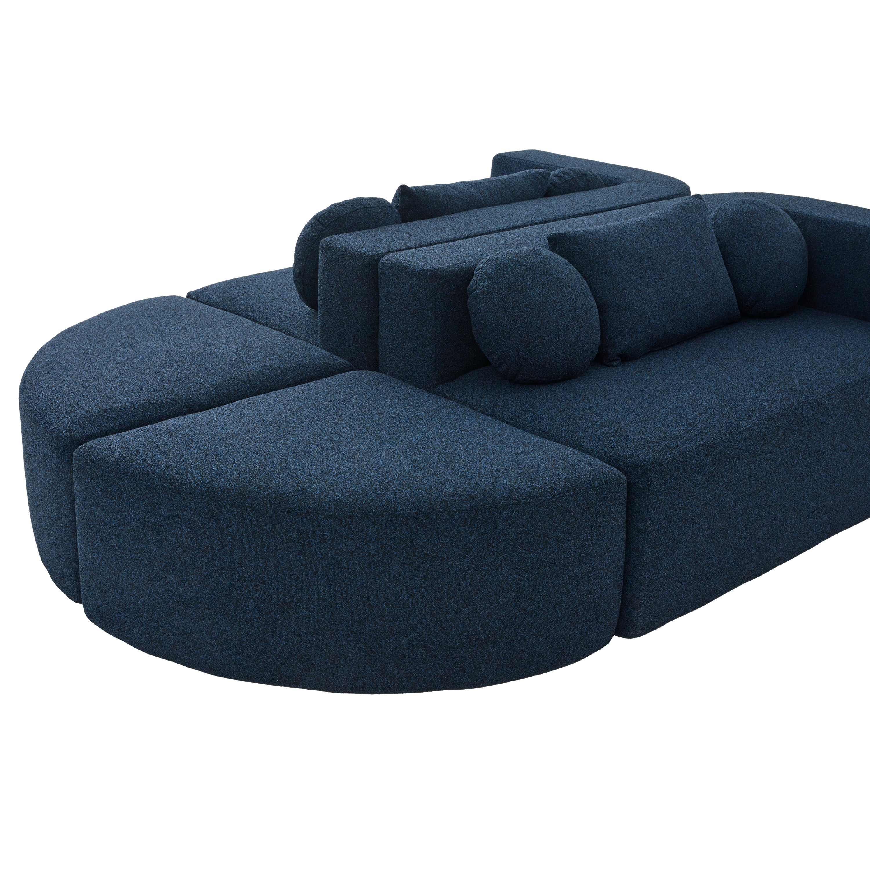 Oda Curved Boucle Sectional Sofa