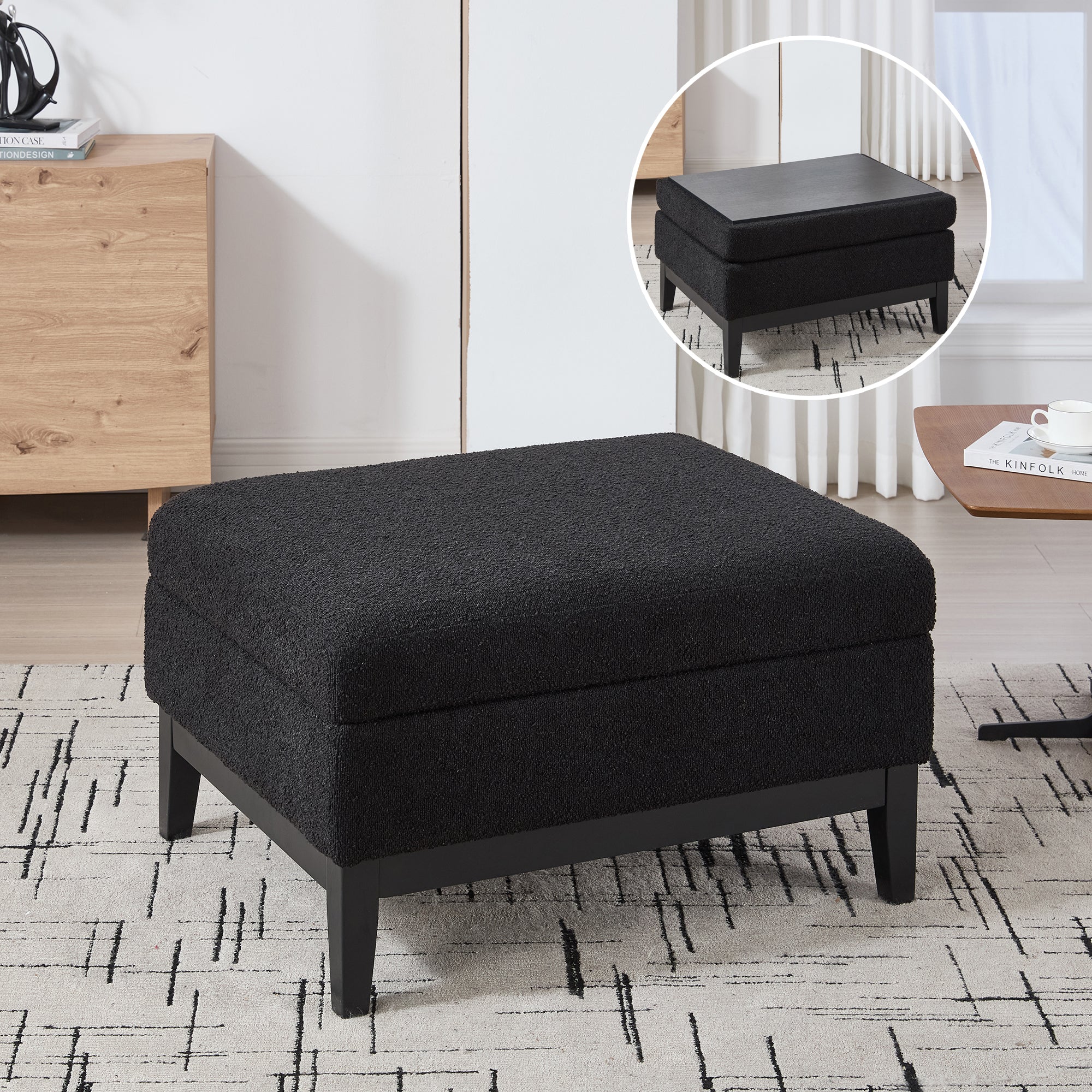 Aksel Storage Boucle Ottoman