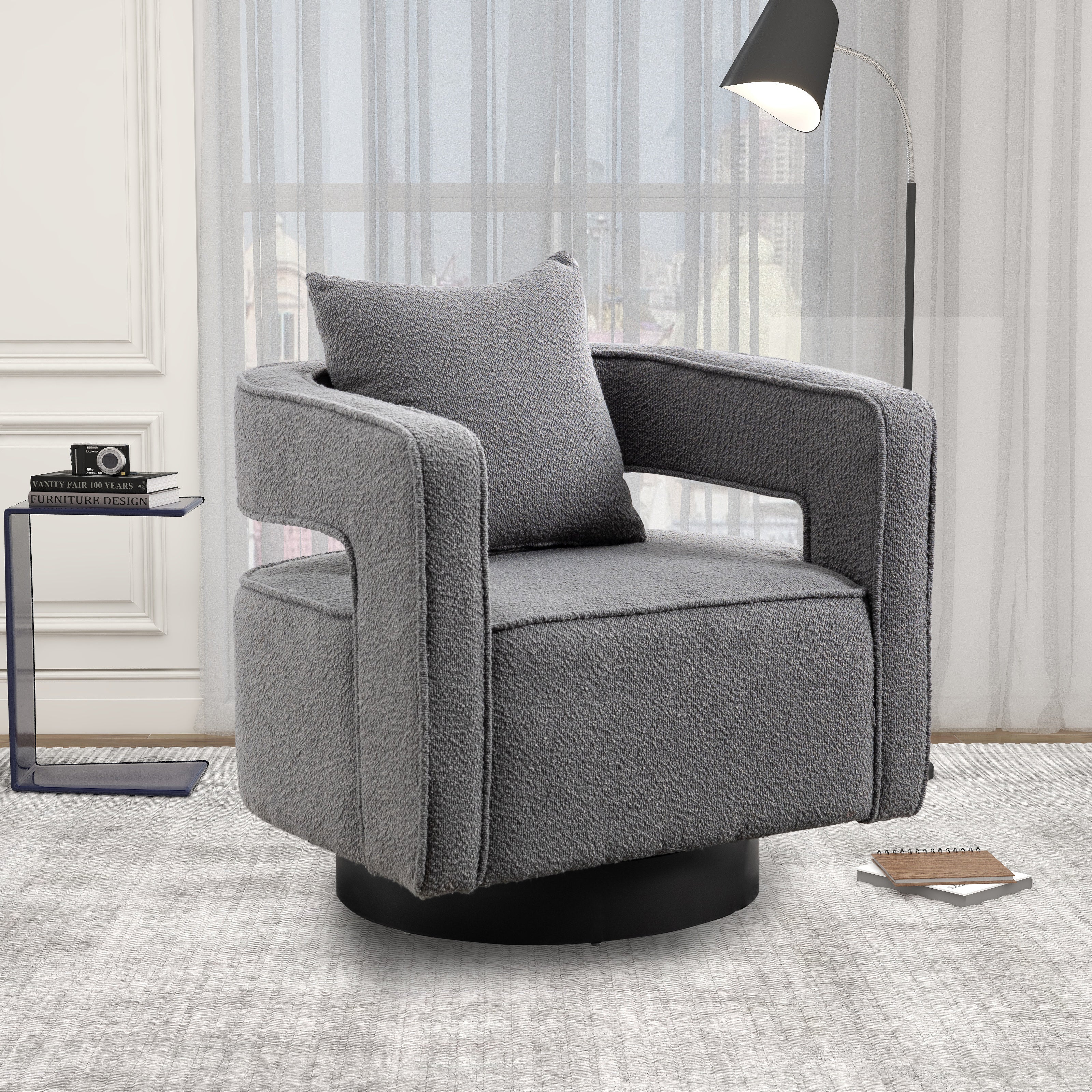 Bodil Boucle Swivel Chair
