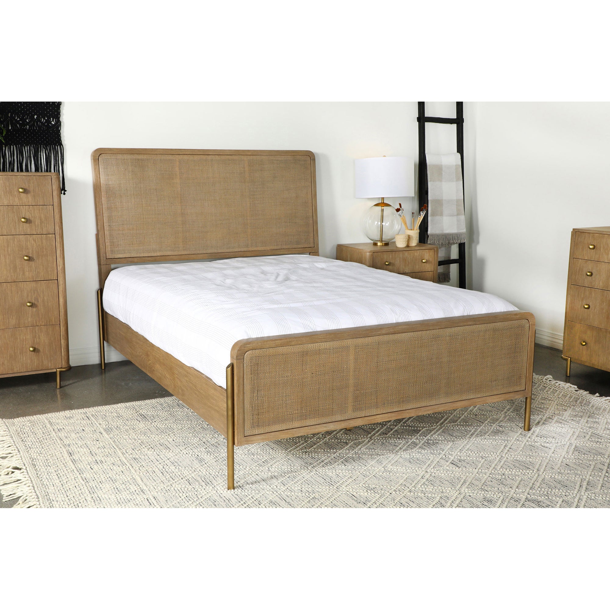 Thora Cane Queen Bed Frame