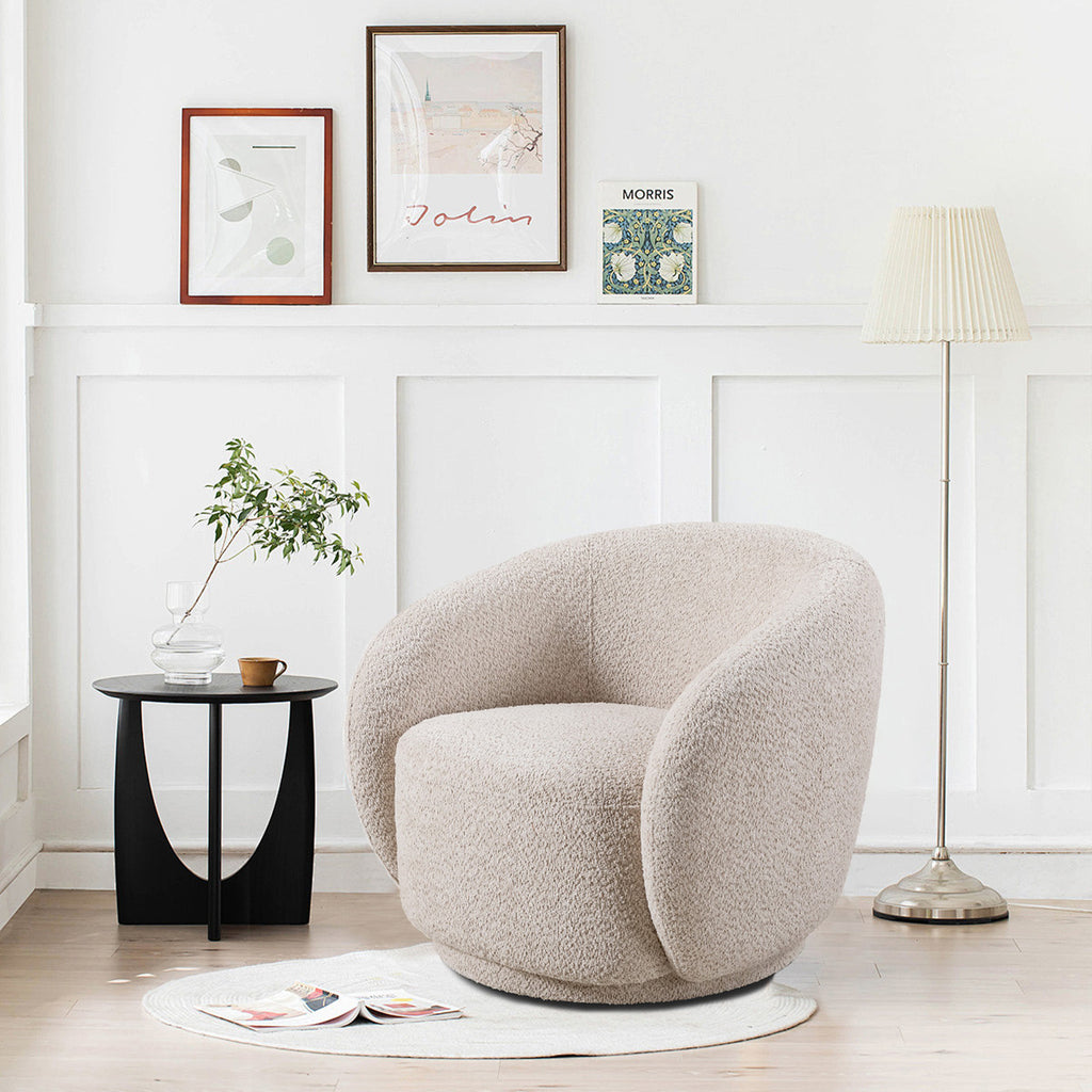 Ingrid Barrel Boucle Accent Chair