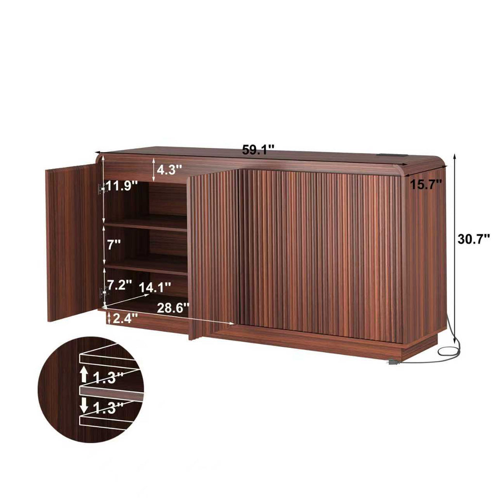 Hanne Fluted Walnut Sideboard
