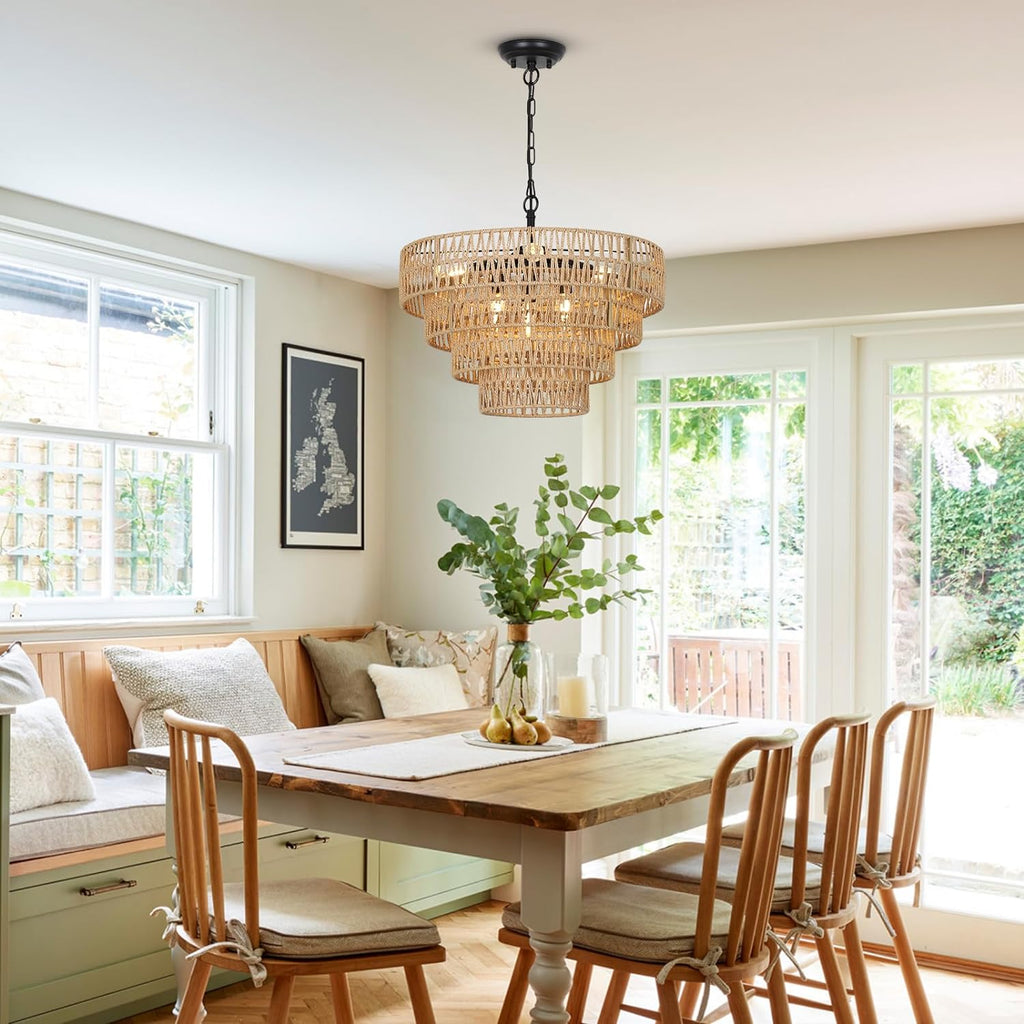 Hallgerd Rattan Chandelier