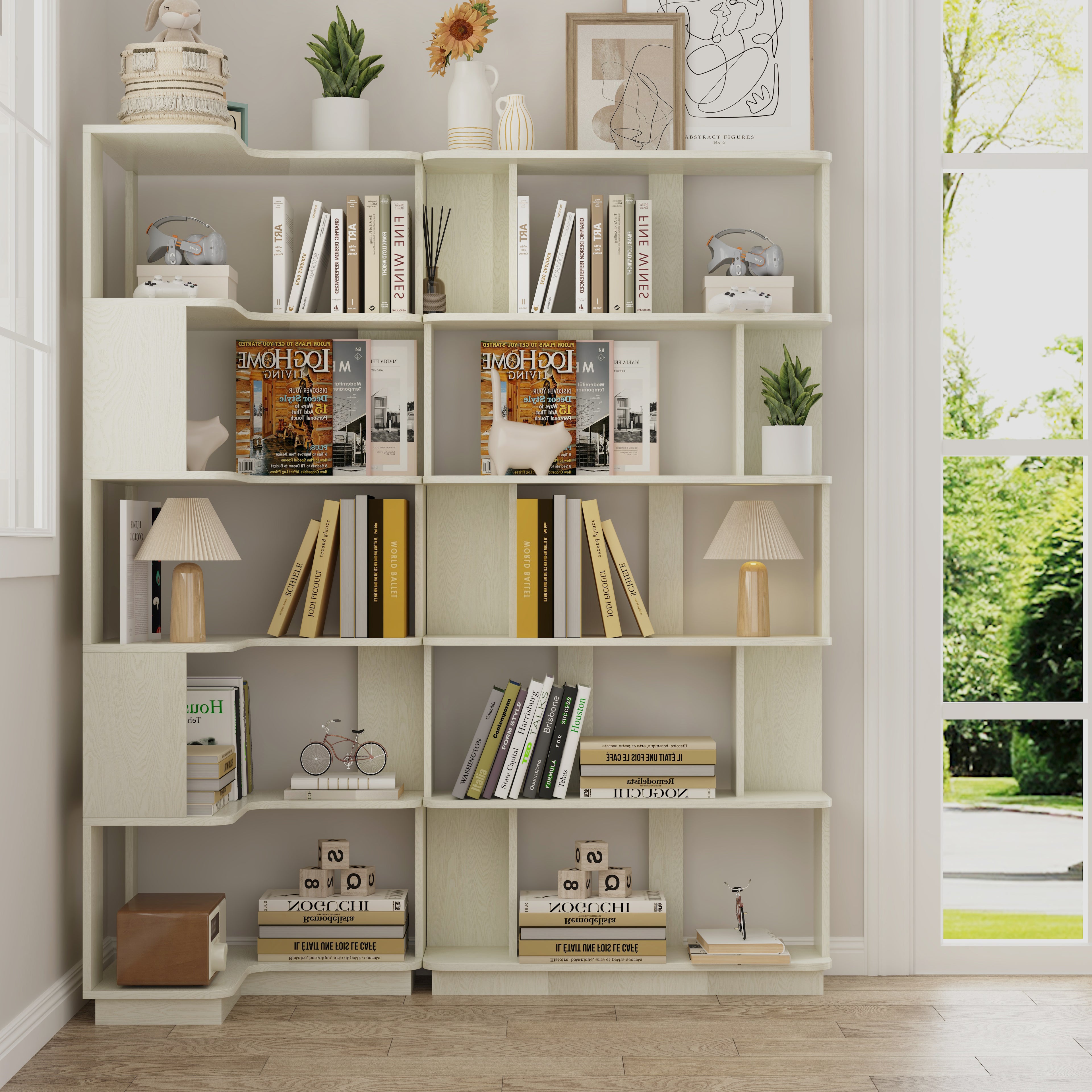Ingolf Corner Oak Bookshelf