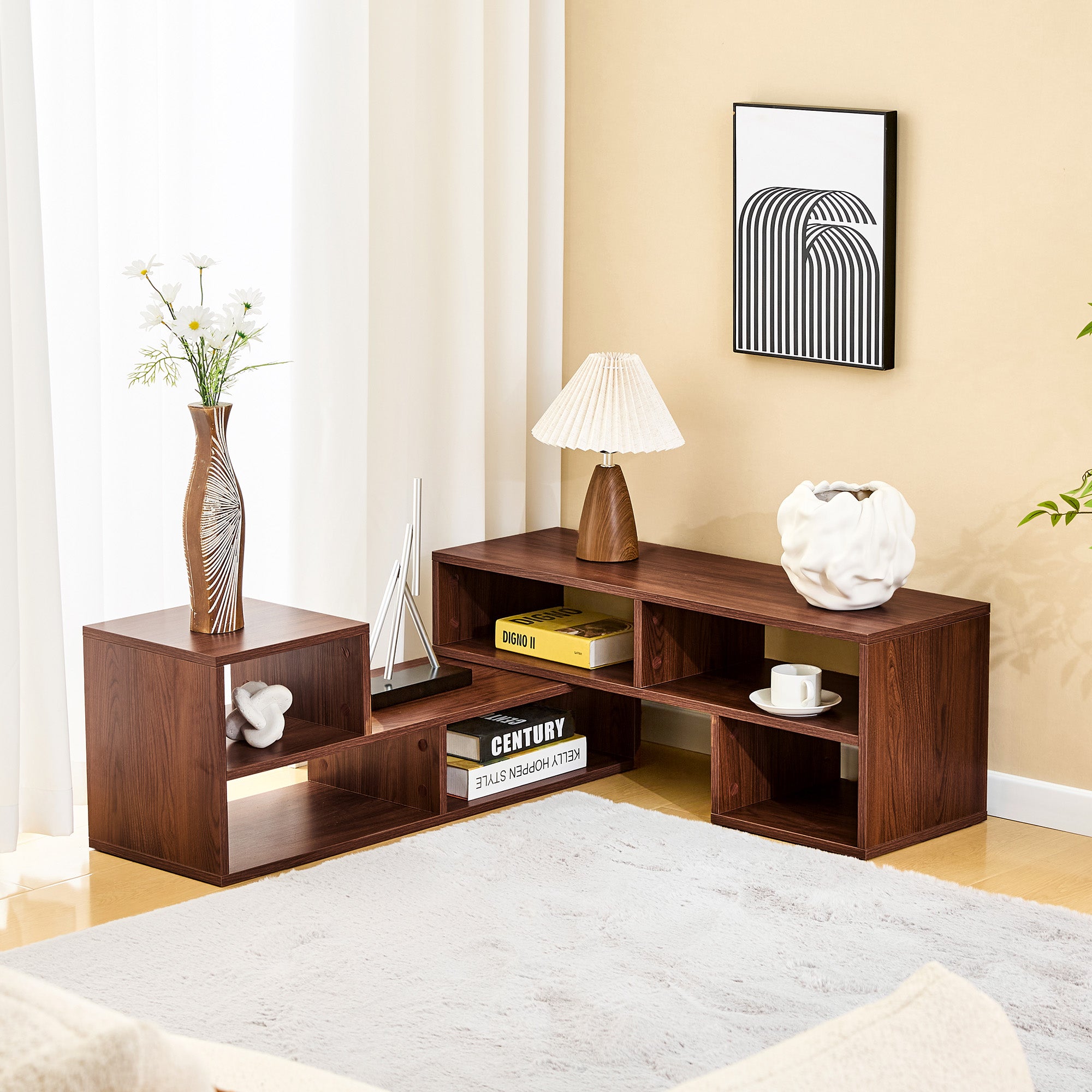 Thea Storage Walnut TV Stand