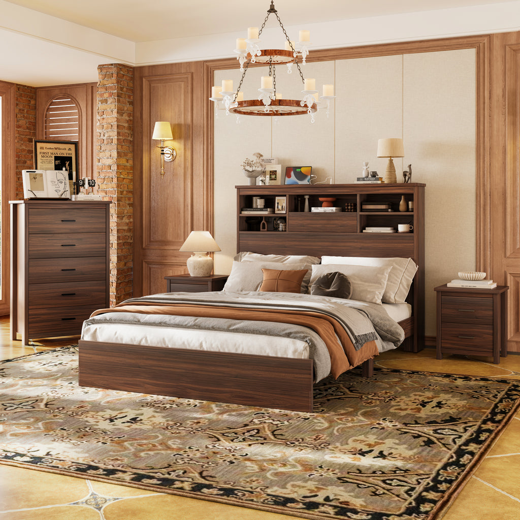 Soren Storage Walnut Bedroom Set